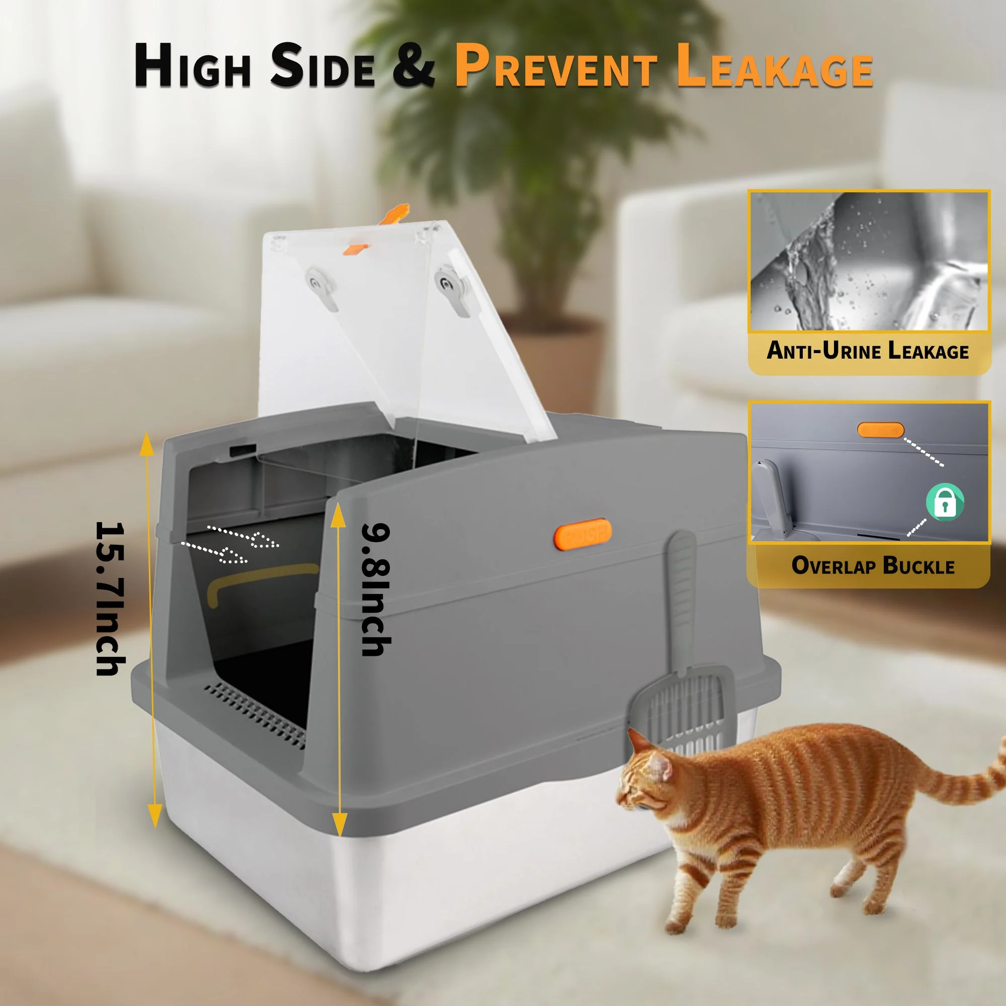 Go Fresh - Cat Litter Box Hooded Stainless Steel Base - Image 15