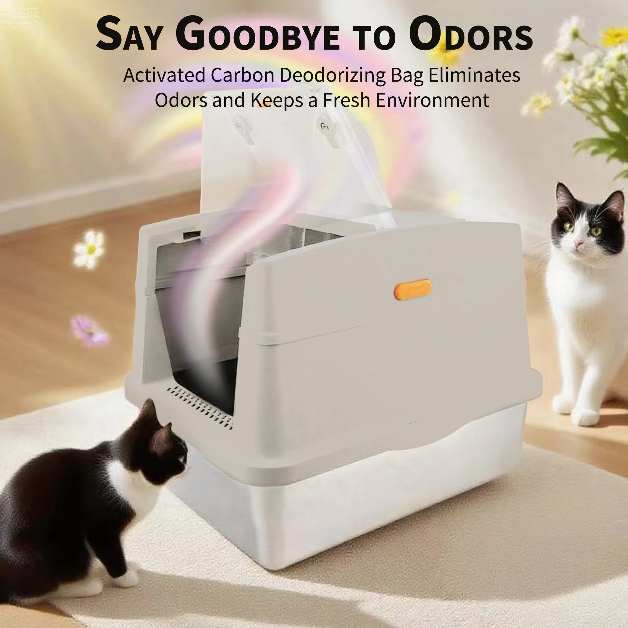 Go Fresh - Cat Litter Box Hooded Stainless Steel Base - Image 3
