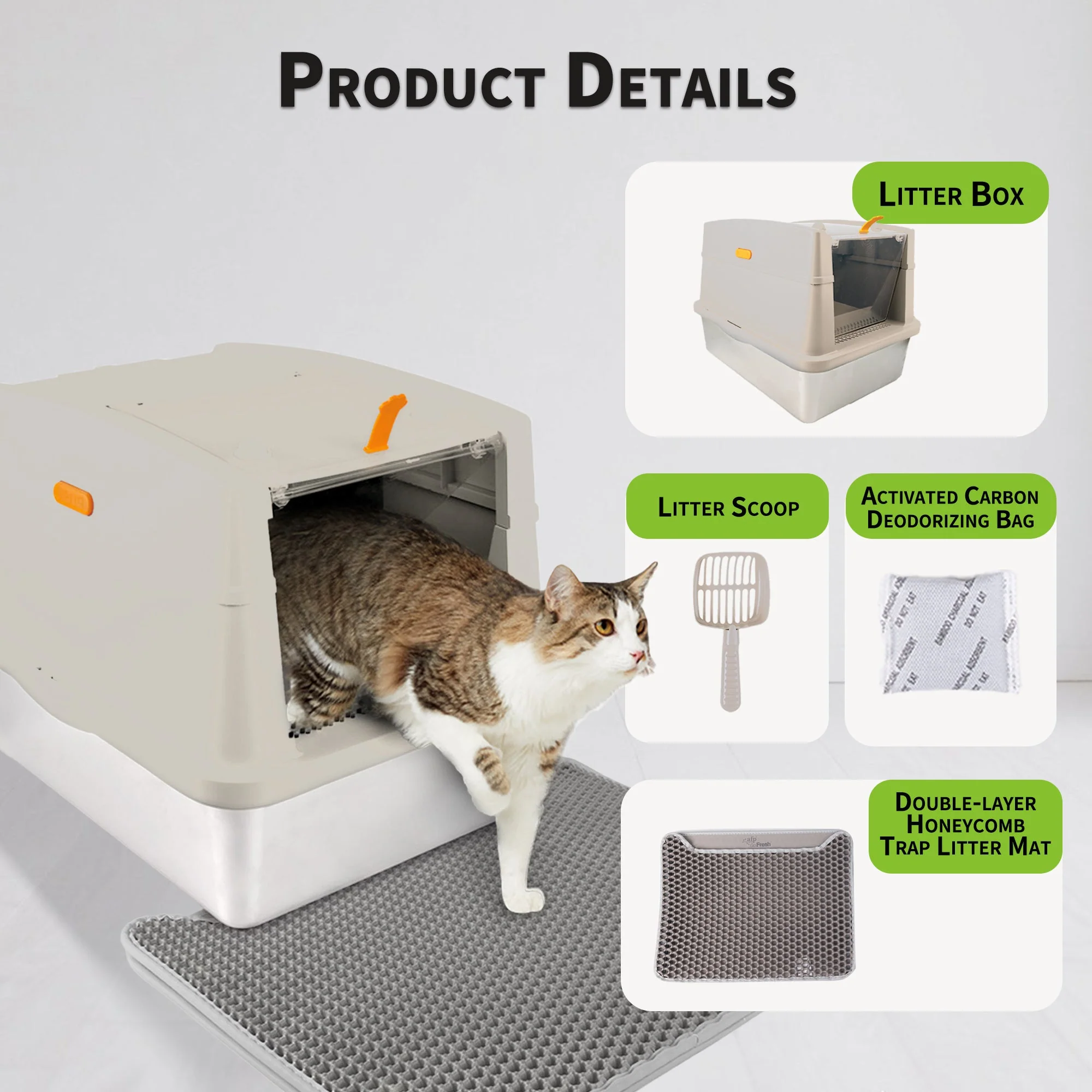 Go Fresh - Cat Litter Box Hooded Stainless Steel Base - Image 5