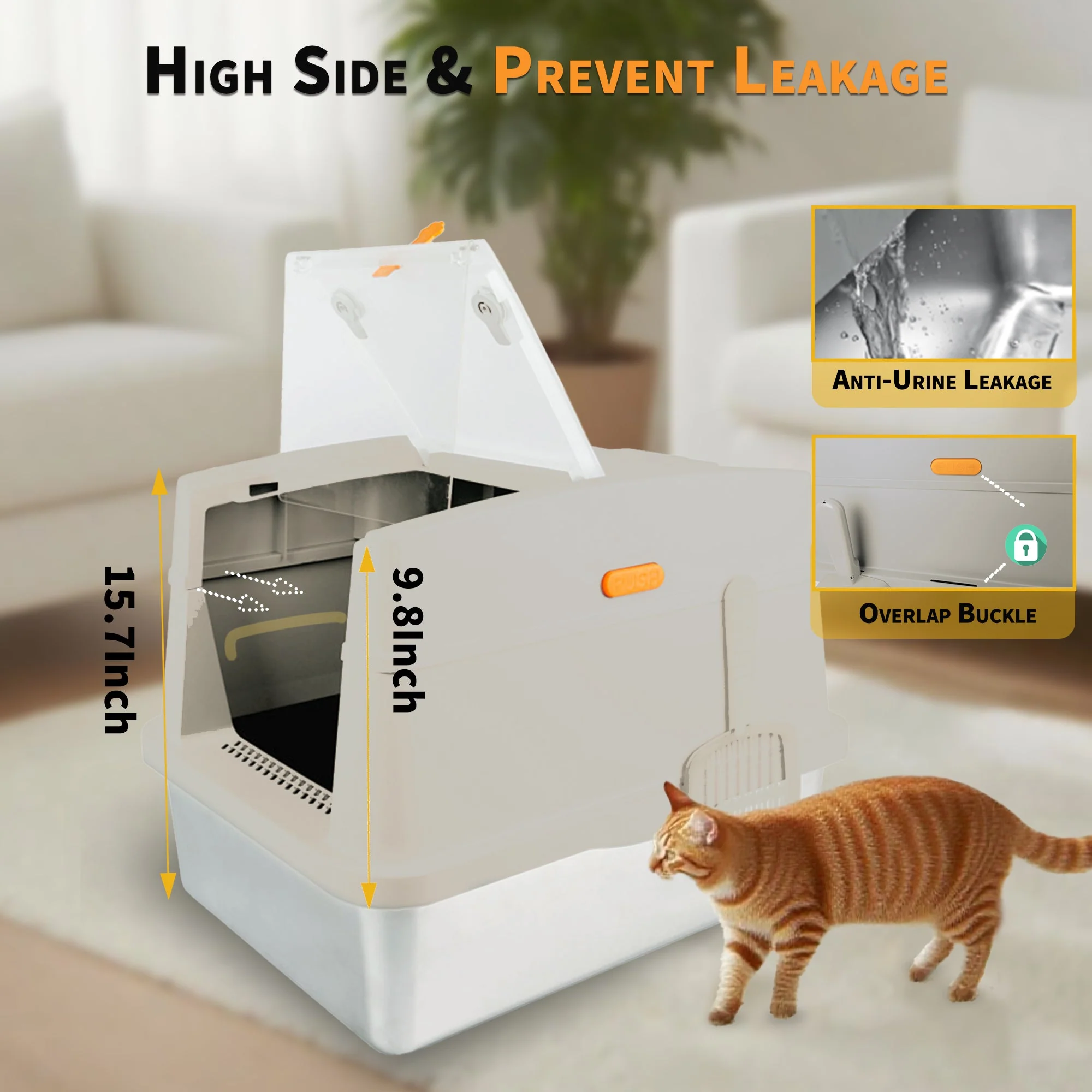 Go Fresh - Cat Litter Box Hooded Stainless Steel Base - Image 7