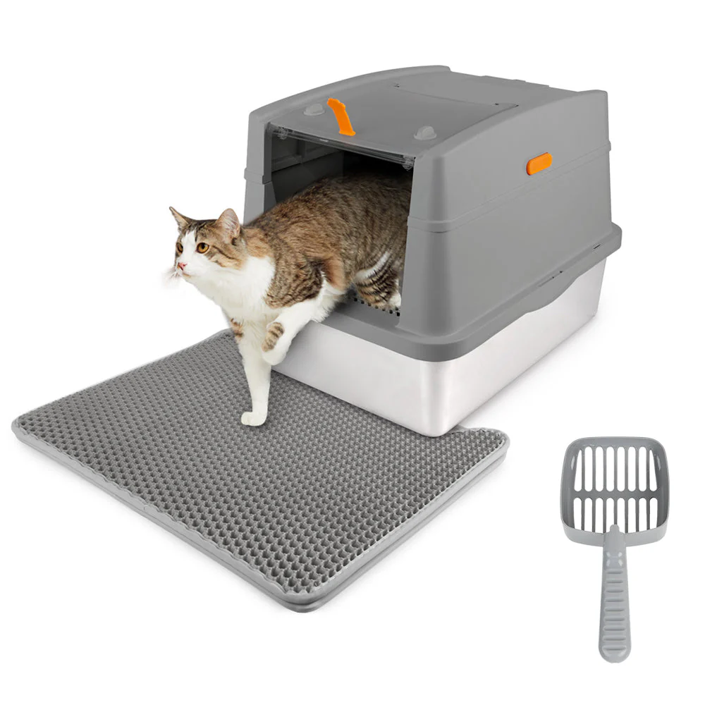 Go Fresh - Cat Litter Box Hooded Stainless Steel Base - Image 9