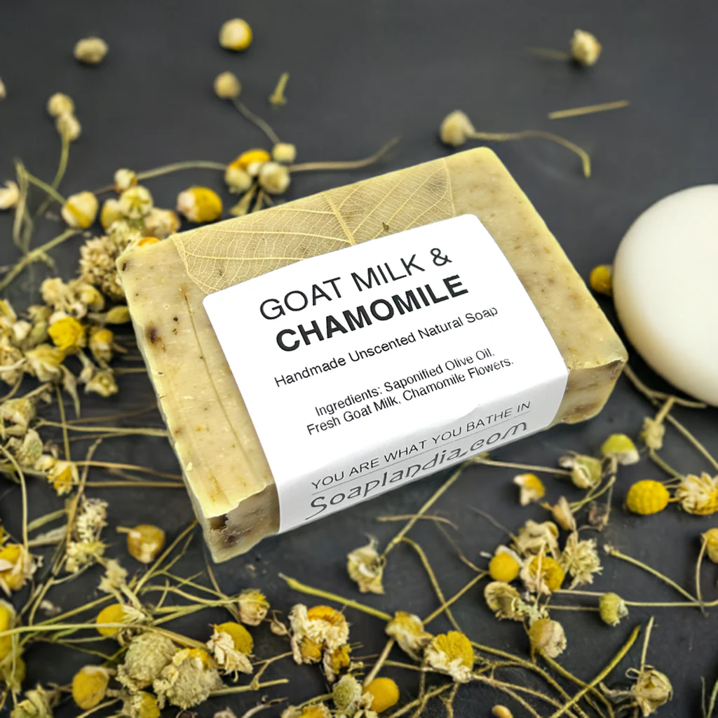 Goat Milk & Olive Oil Bar Soap with Chamomile, Unscented - Image 2