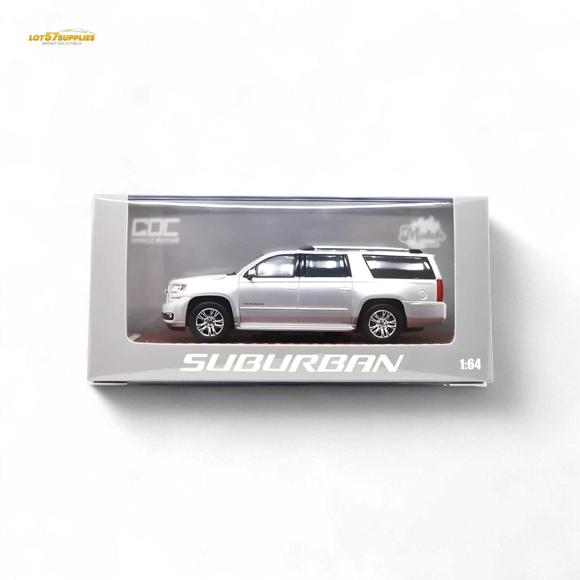 GOC Chevrolet Suburban 2015 Silver 1:64 - Image 3