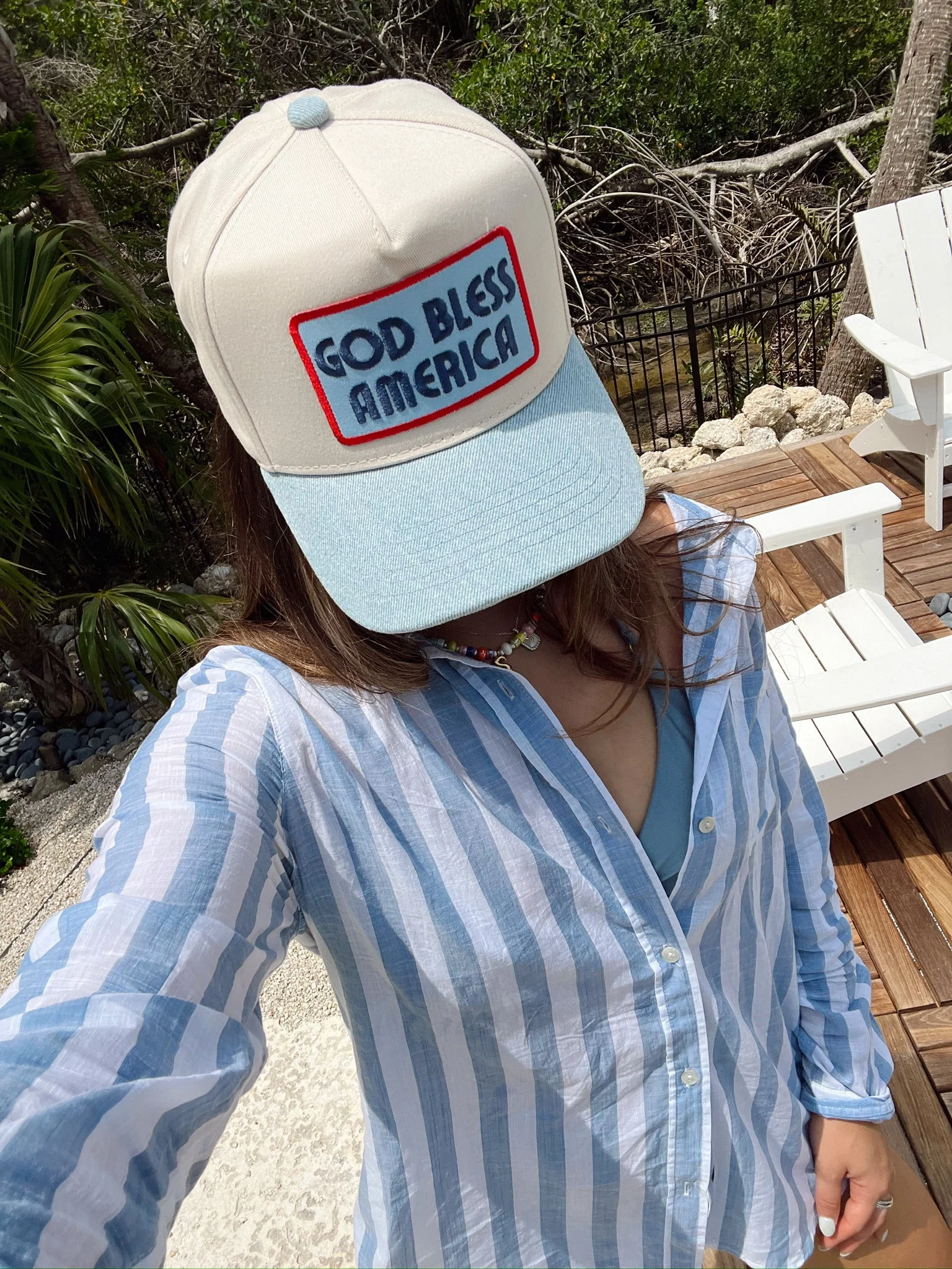God Bless America - Vintage Trucker Hat - Image 2
