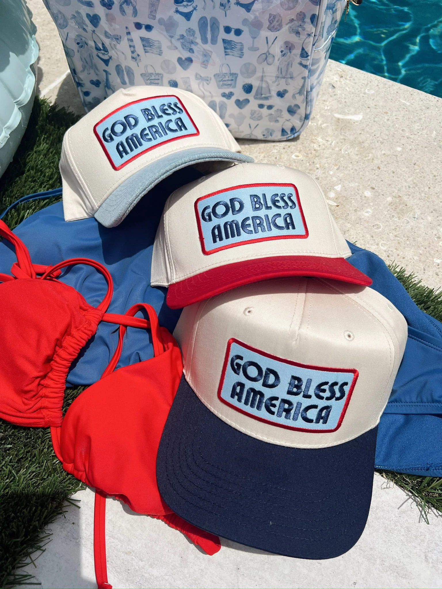 God Bless America - Vintage Trucker Hat - Image 3