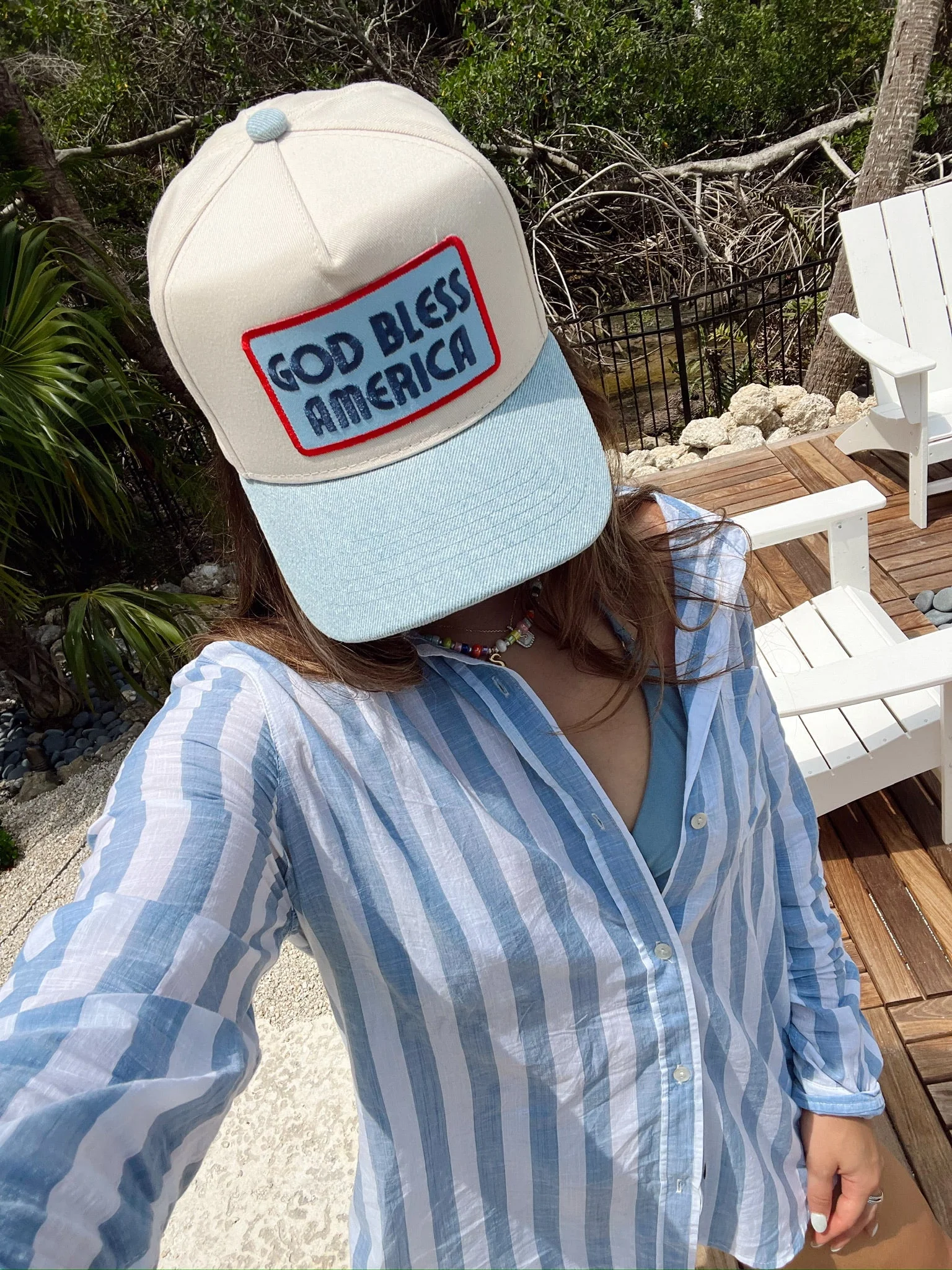 God Bless America - Vintage Trucker Hat - Image 4
