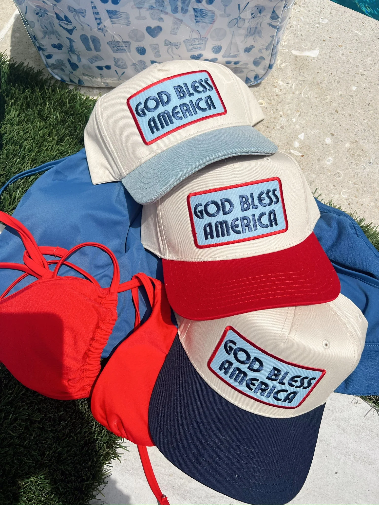 God Bless America - Vintage Trucker Hat - Image 5
