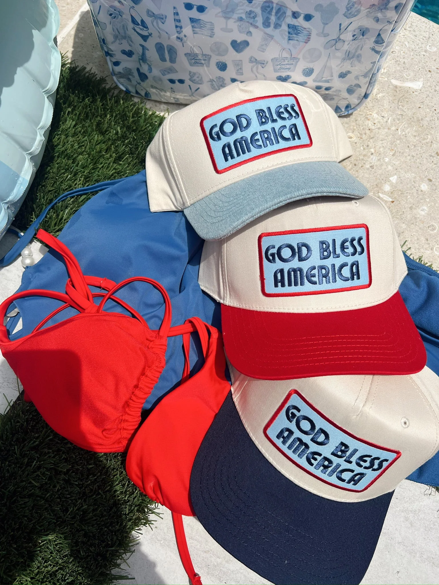 God Bless America - Vintage Trucker Hat - Image 6