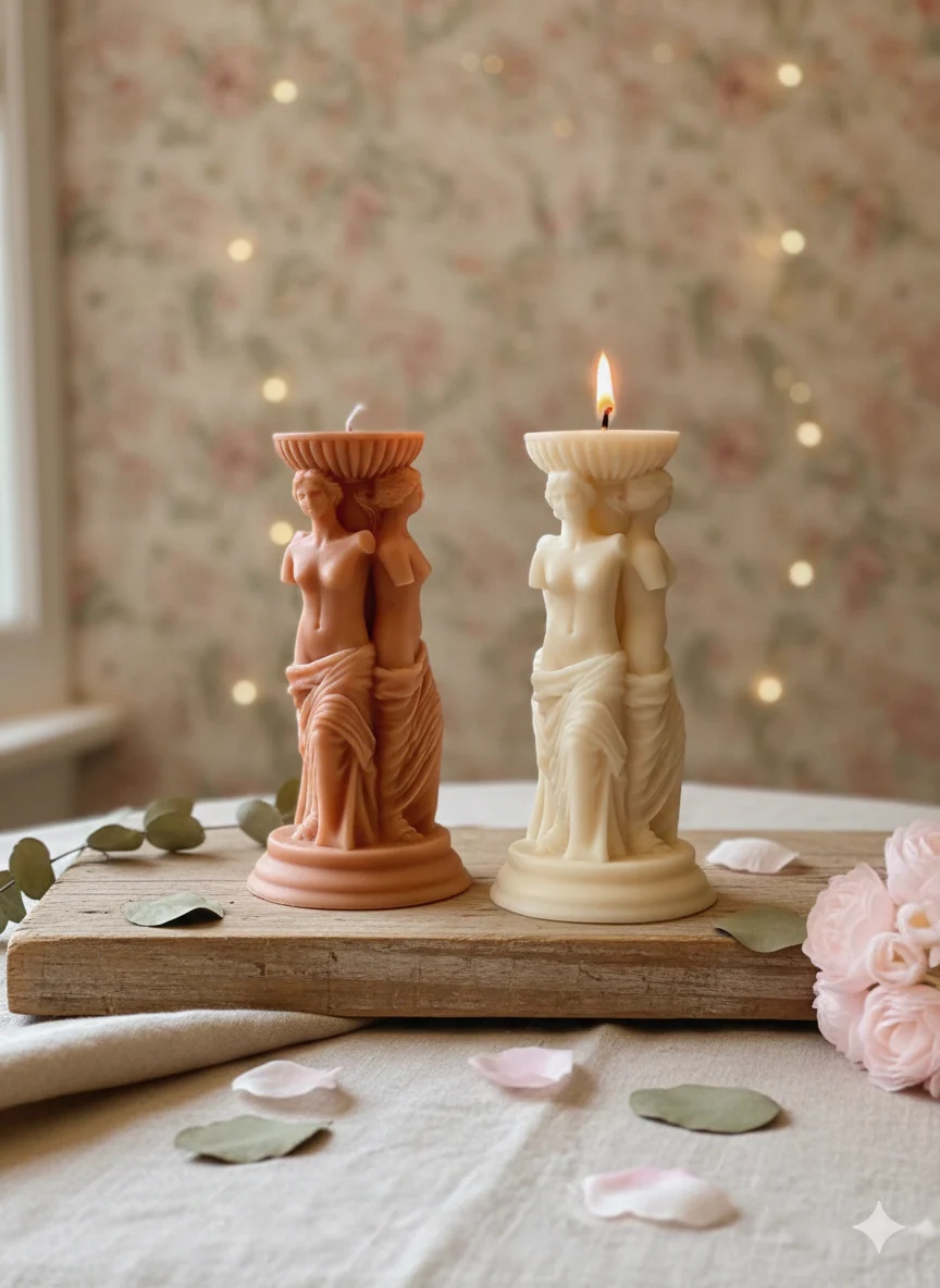 Goddess Sculpture Candle | Soy Wax Art Trio - Image 4