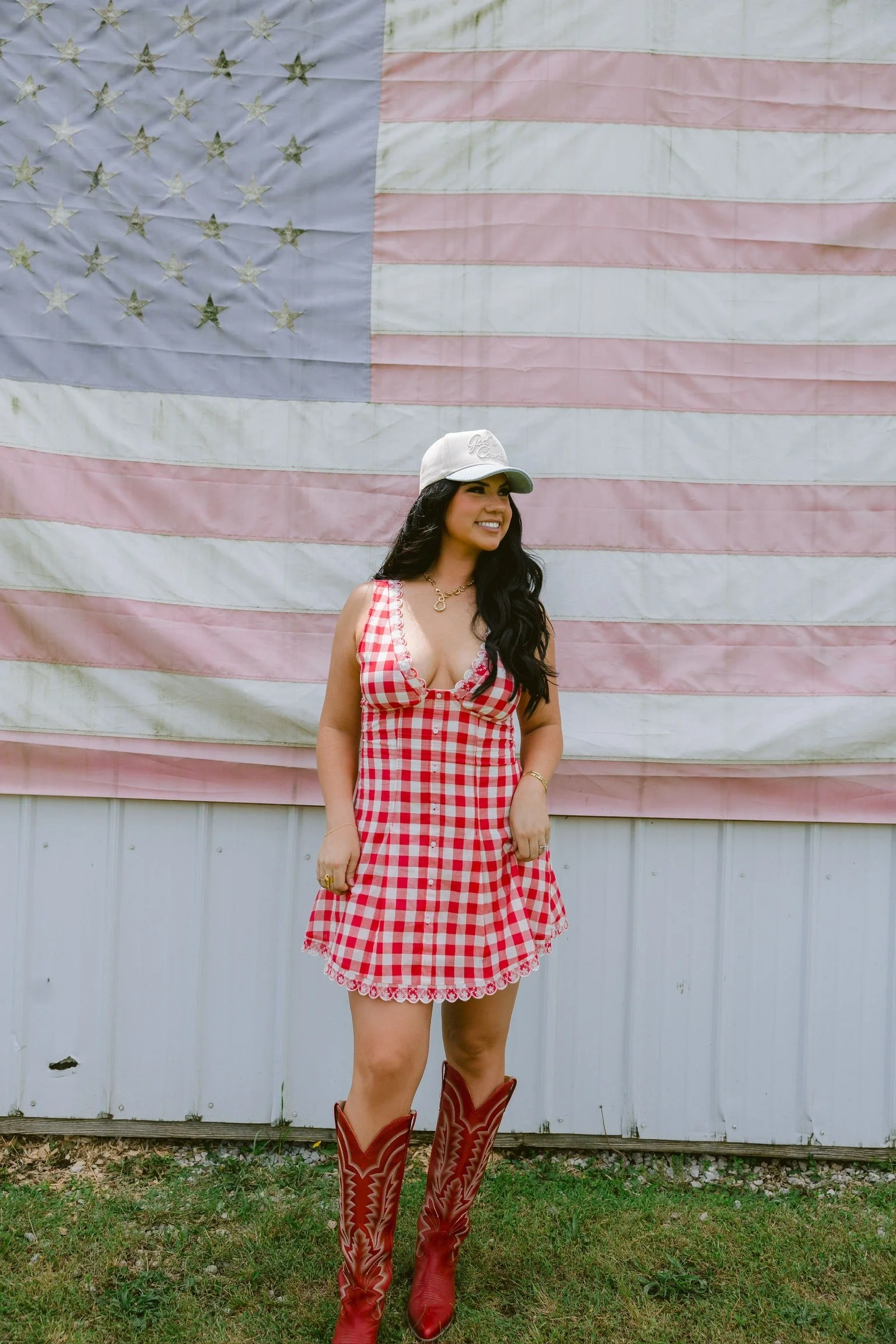 God's Country - Vintage Trucker Hat - Image 4