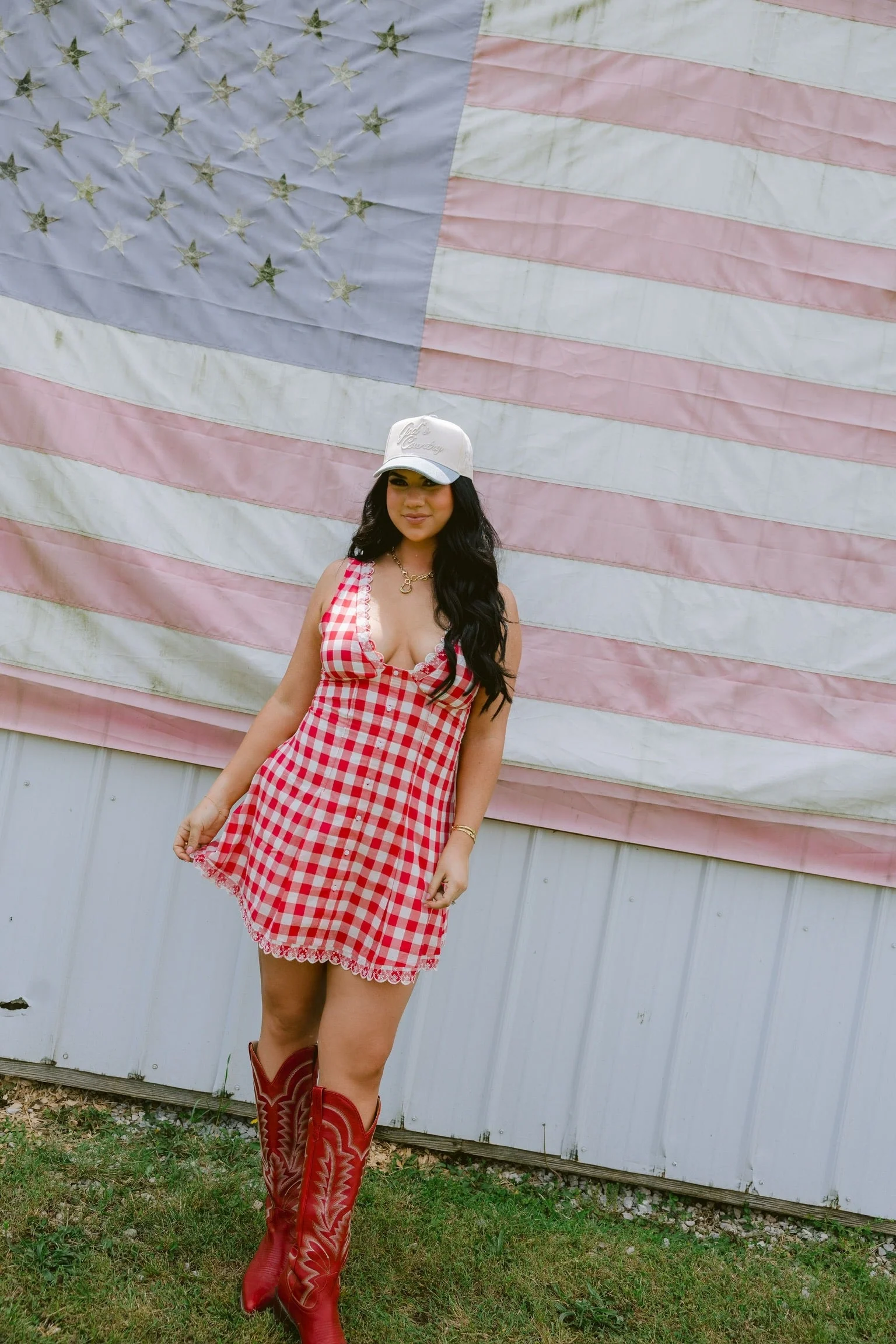 God's Country - Vintage Trucker Hat - Image 9