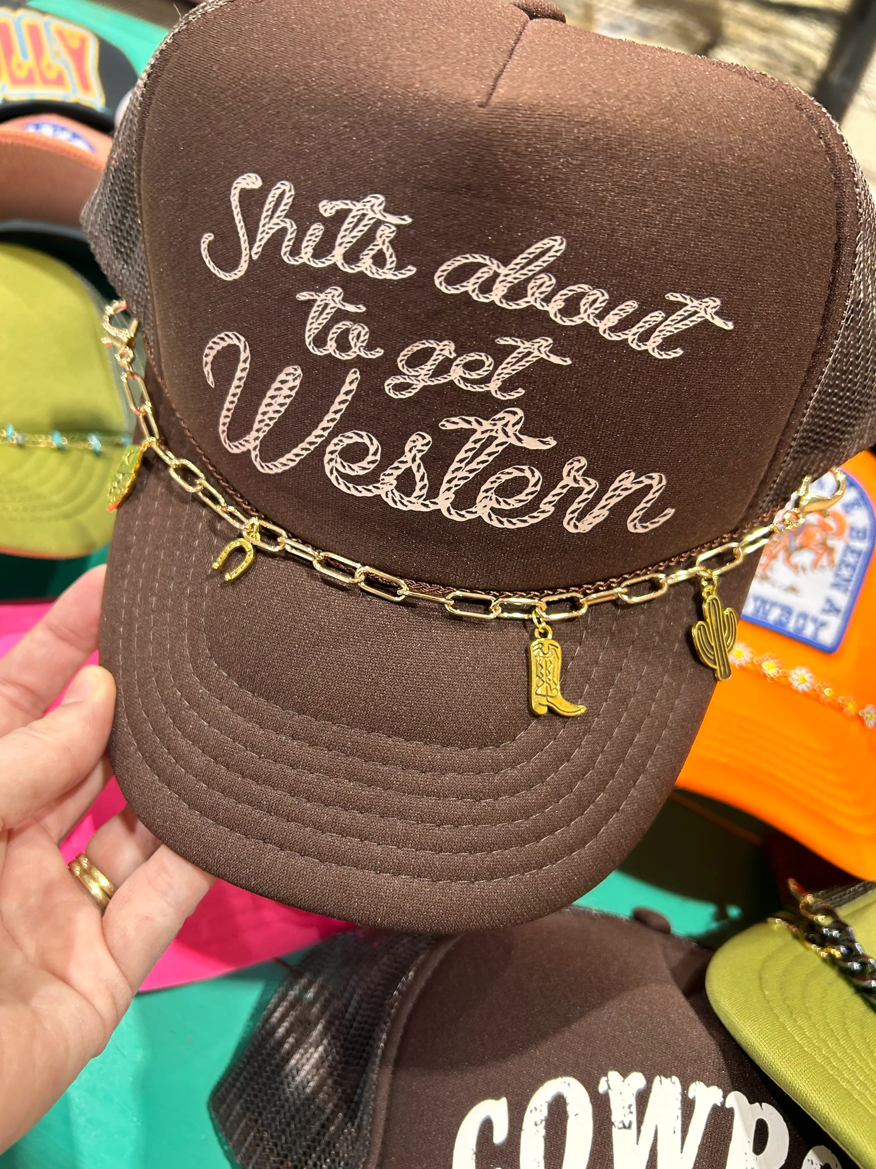Gold Western Charmed Trucker Chain - Image 2
