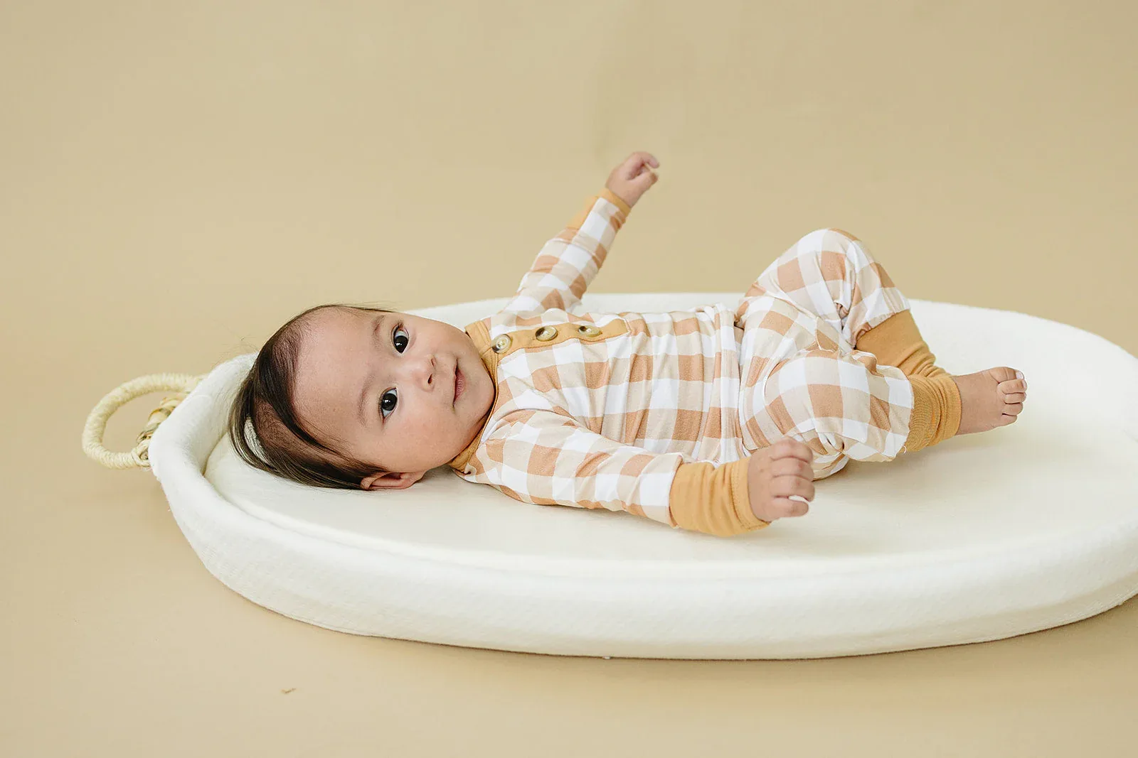 Golden Gingham 2pc Henley Bamboo Pajamas - Sizes Newborn & Up - Image 12