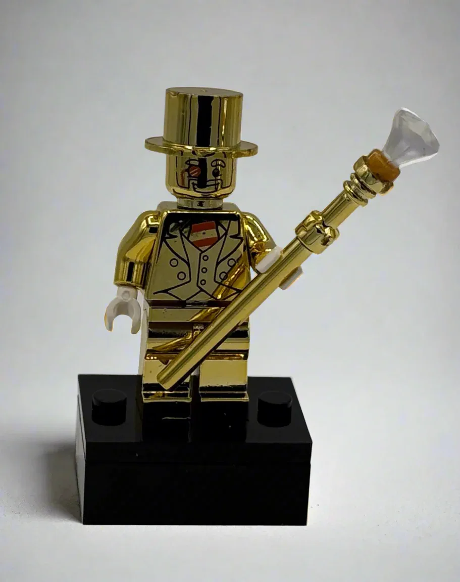 Golden Monopoly Money Man Custom Minifigure - Image 2
