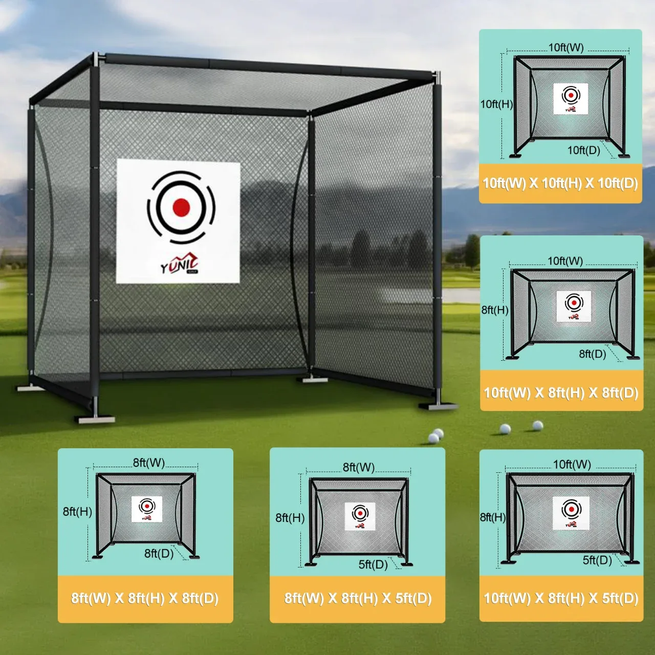 Golf Driving Practice Cage (Black) - Image 5
