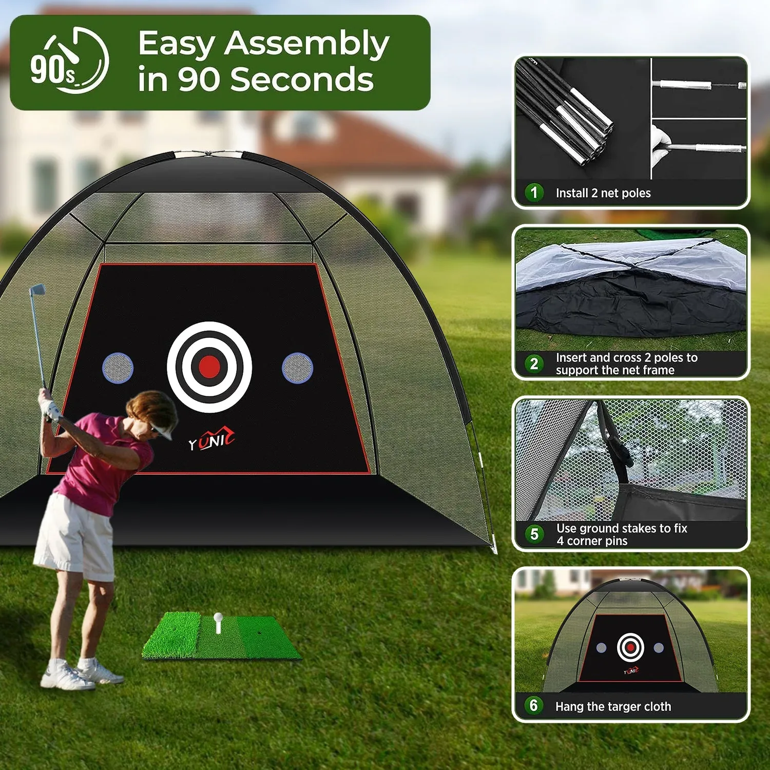 Golf Practice Net - Tent Style (10ft x 7ft) - Image 4