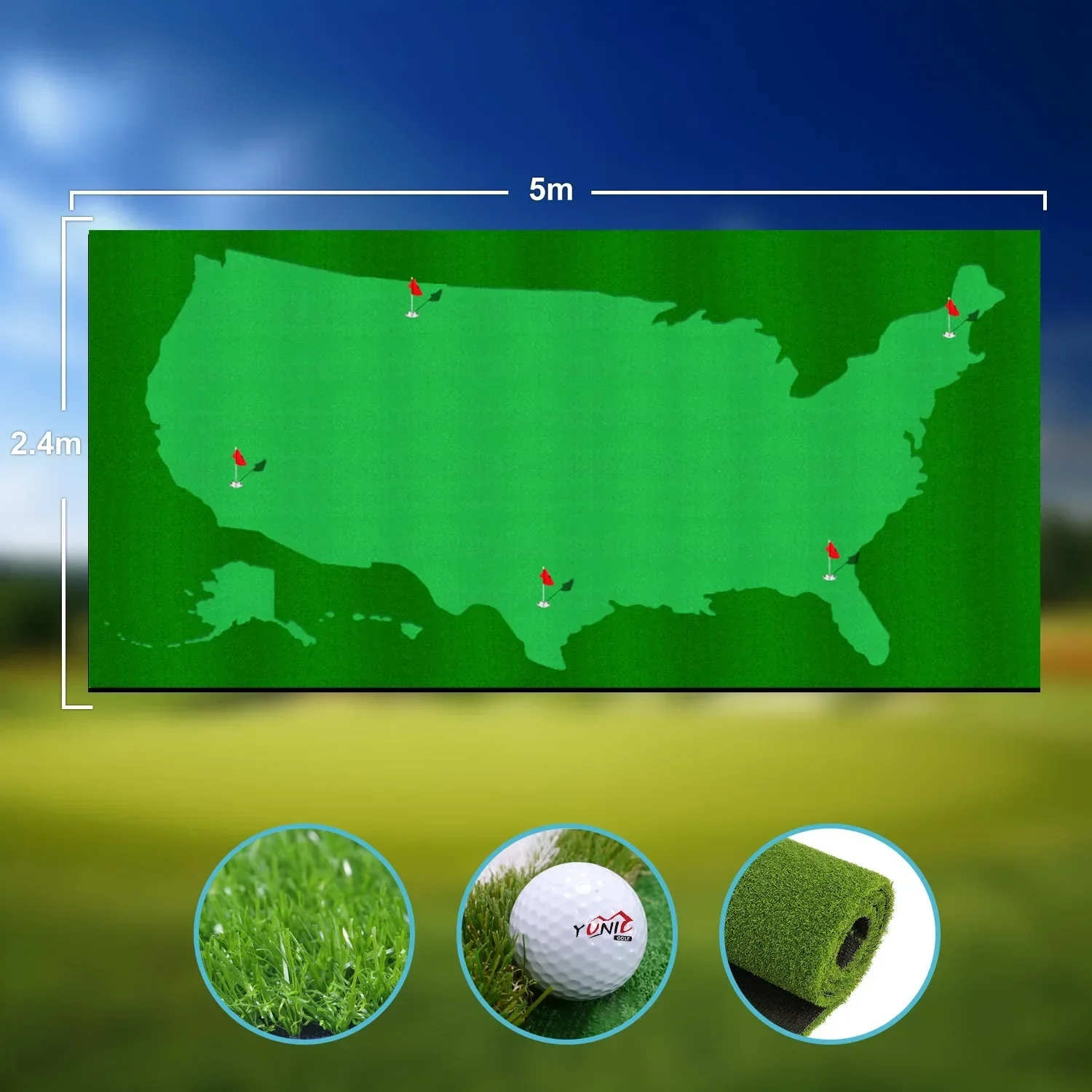 Golf Putting Green (16ft, Style US Map) - Image 2