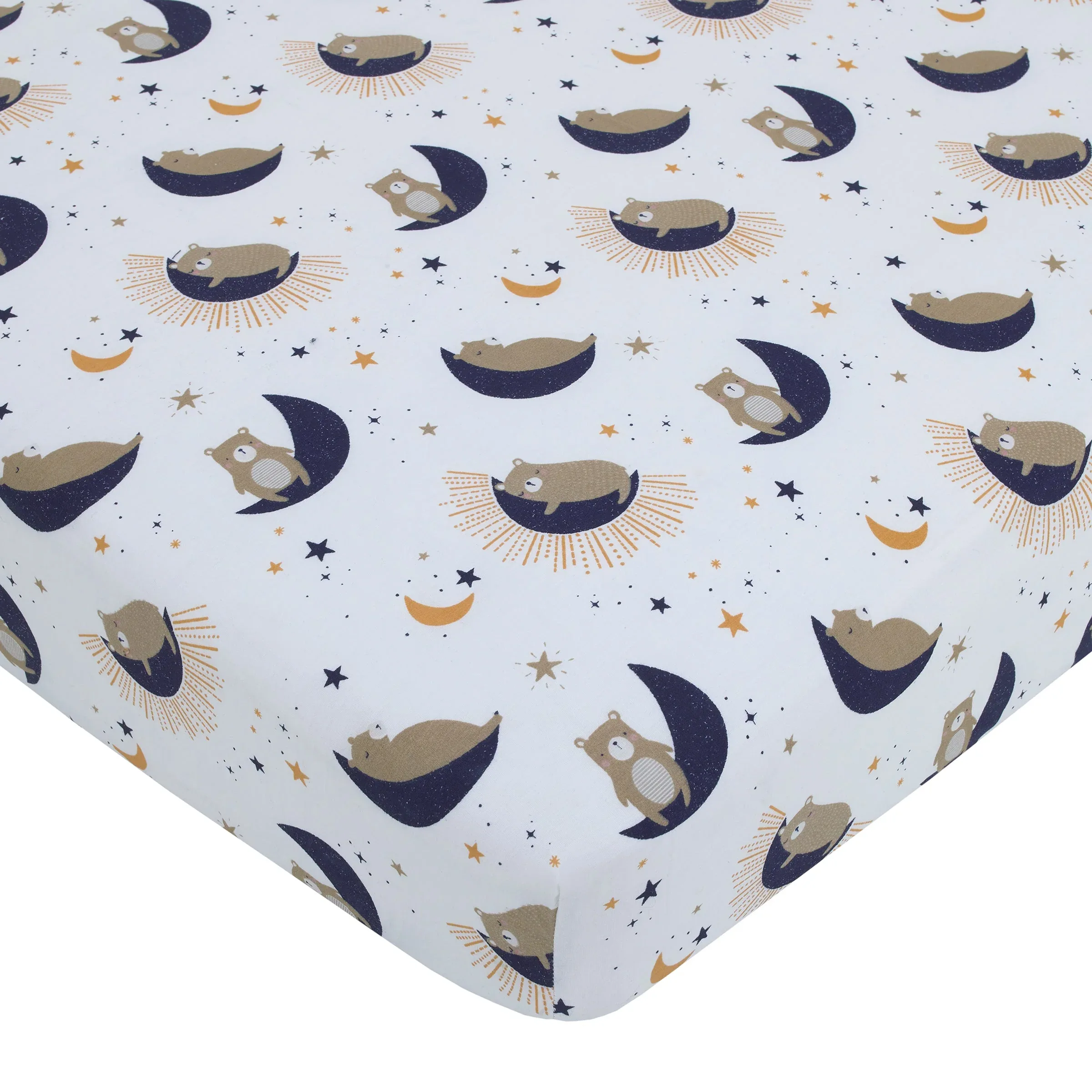 Goodnight Sleep Tight White and Blue Koala, Sloth, Bear, Star, and Moon 4 Piece Nursery Crib Bedding Set - Comforter, 100% Cotton Fitted Crib Sheet, Crib Skirt, and Storage - Image 3
