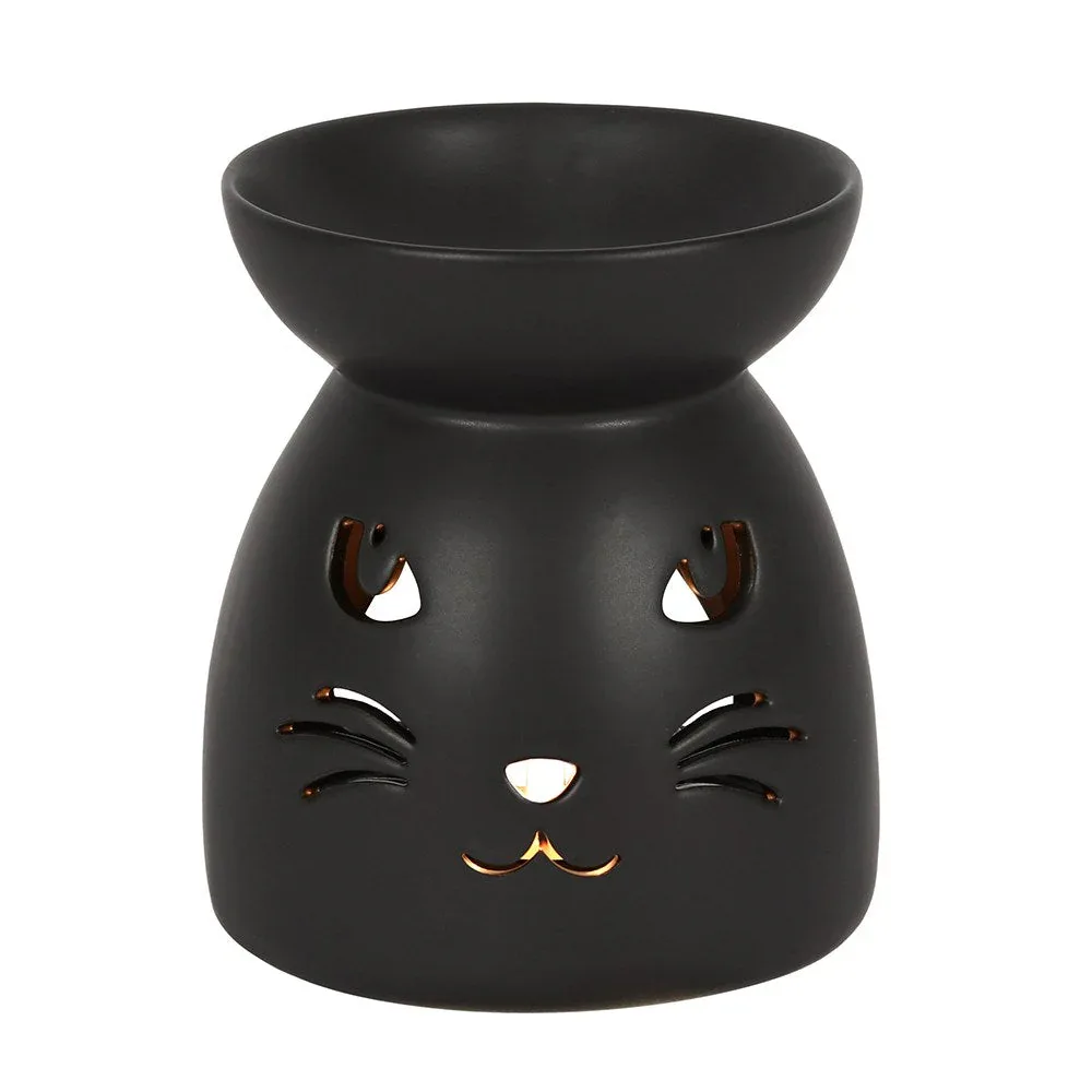 Gothic Black Cat Cut Out Oil Burner and Wax Warmer - Image 3