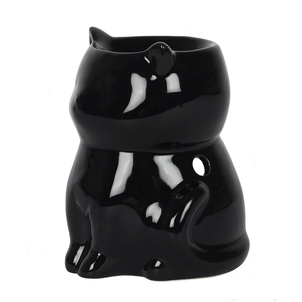 Gothic Black Cat Oil Burner and Wax Warmer - Image 2