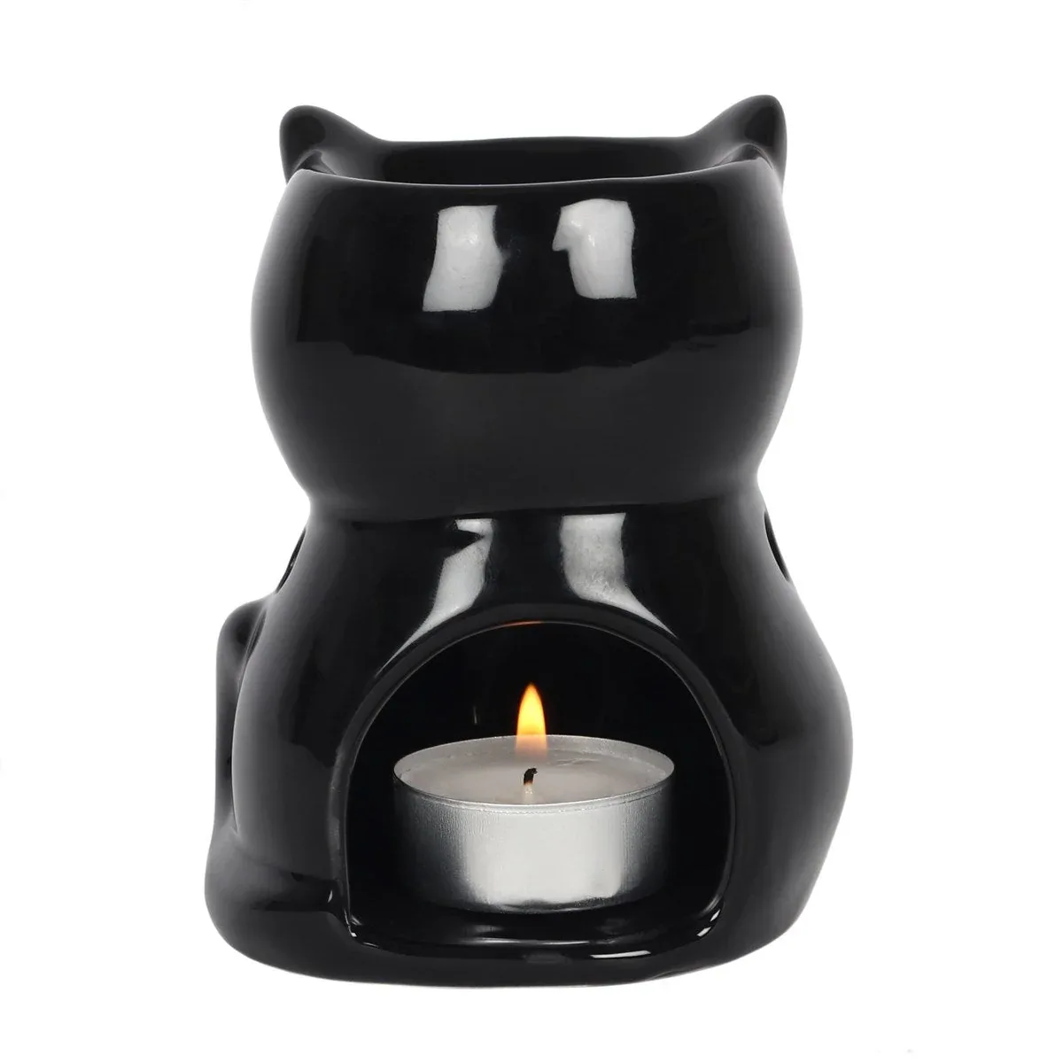Gothic Black Cat Oil Burner and Wax Warmer - Image 3
