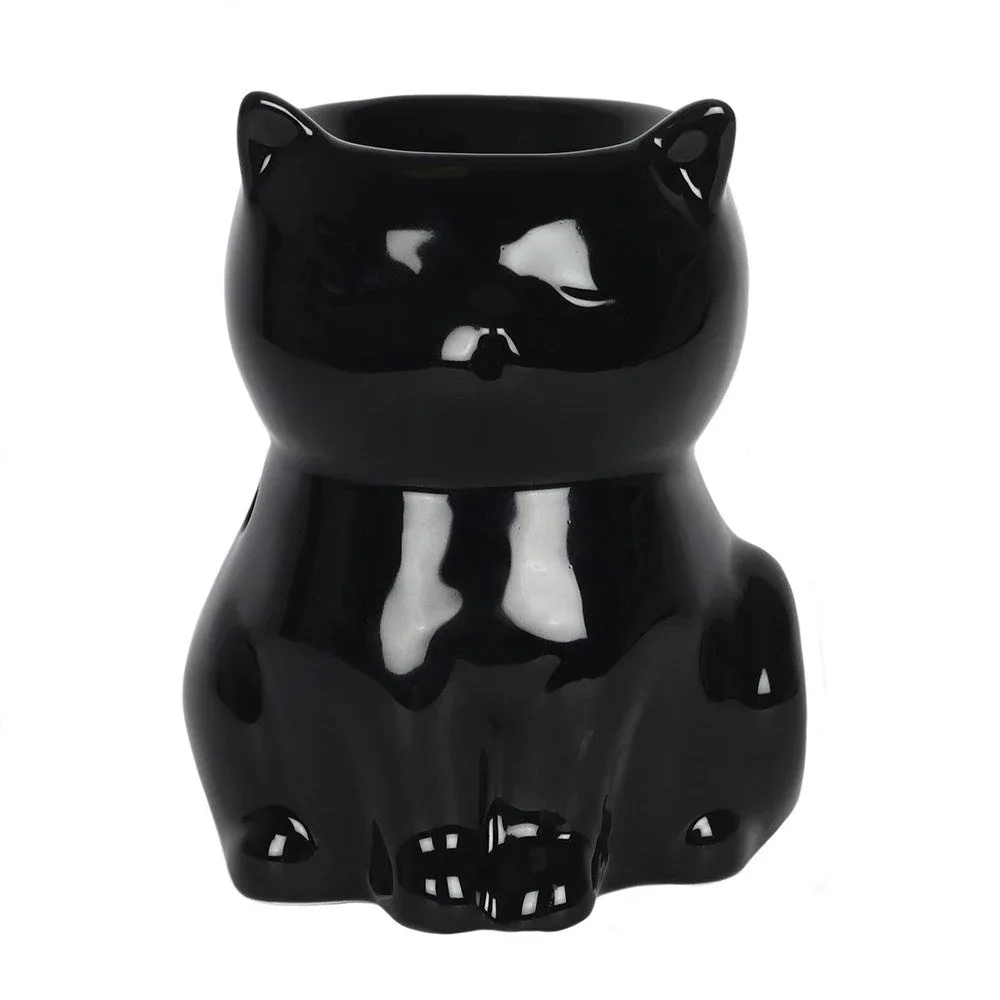 Gothic Black Cat Oil Burner and Wax Warmer - Image 4