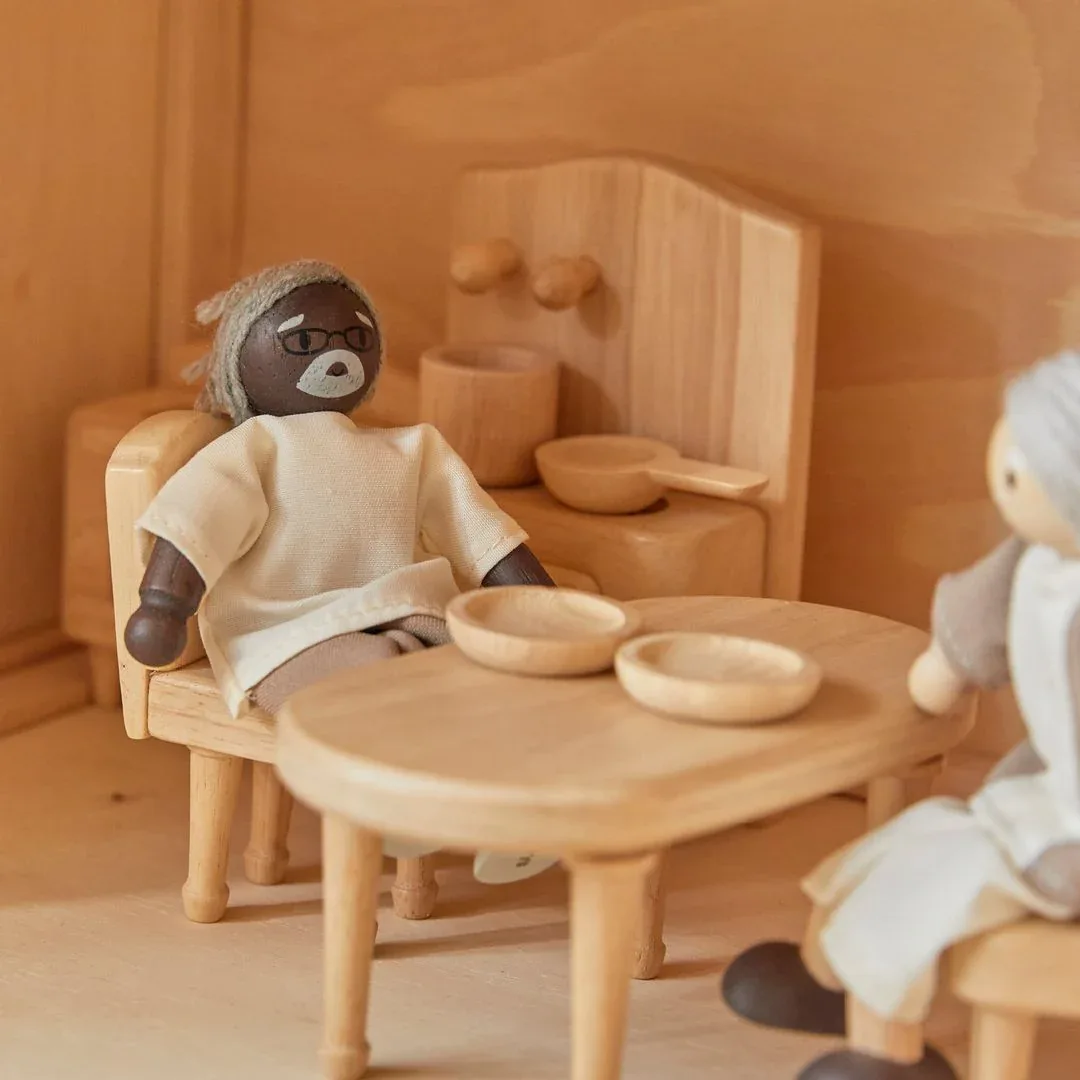 Grandfather Dollhouse Figure - Dark Skin Tone - Image 2