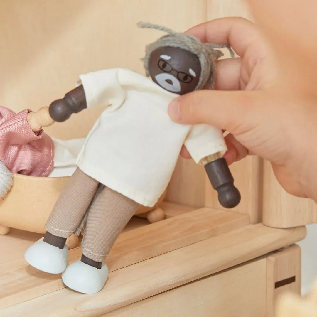 Grandfather Dollhouse Figure - Dark Skin Tone - Image 5