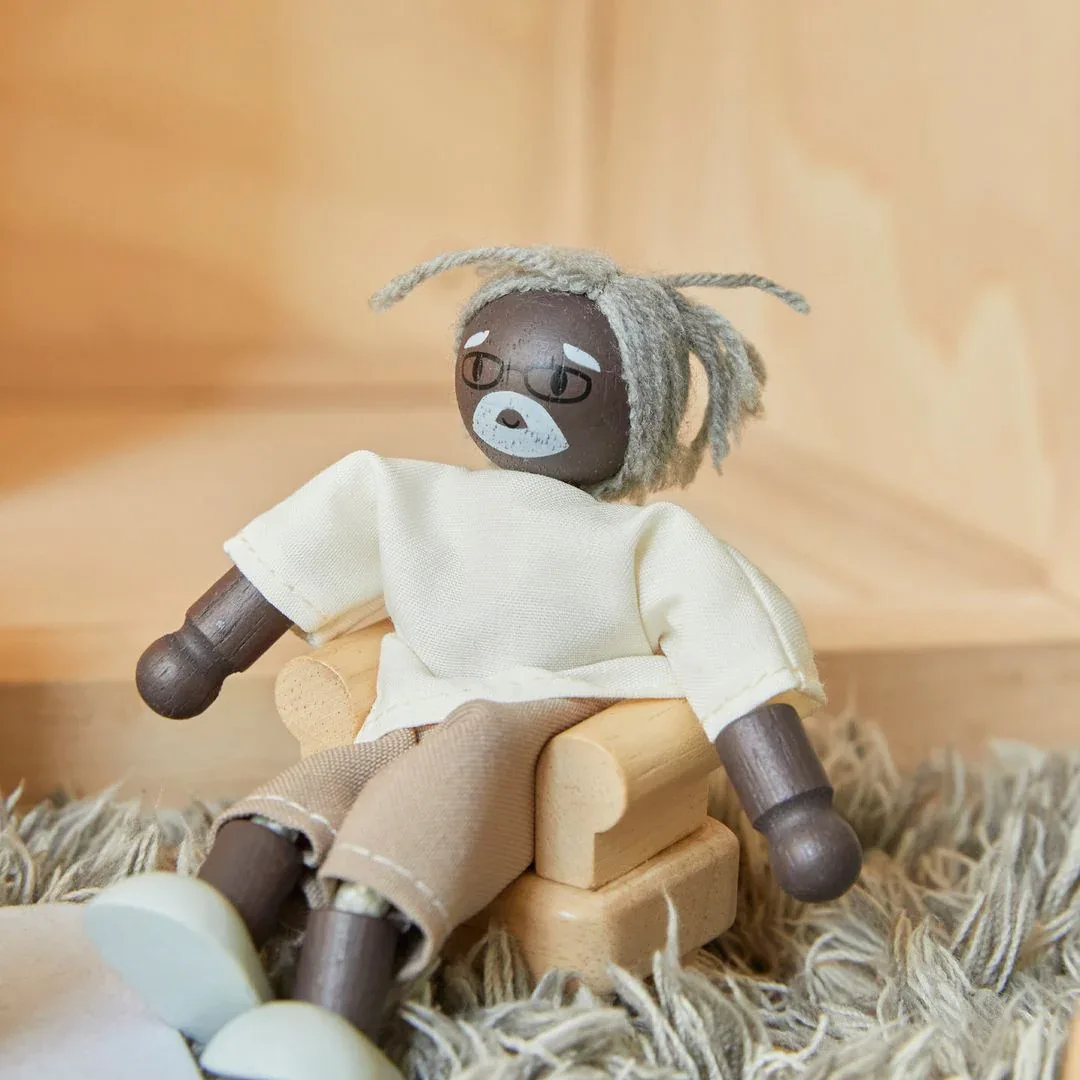 Grandfather Dollhouse Figure - Dark Skin Tone - Image 6
