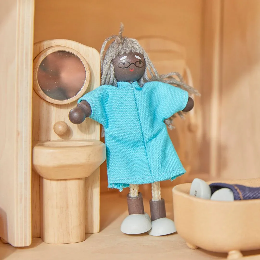 Grandmother Dollhouse Figure - Dark Skin Tone - Image 4