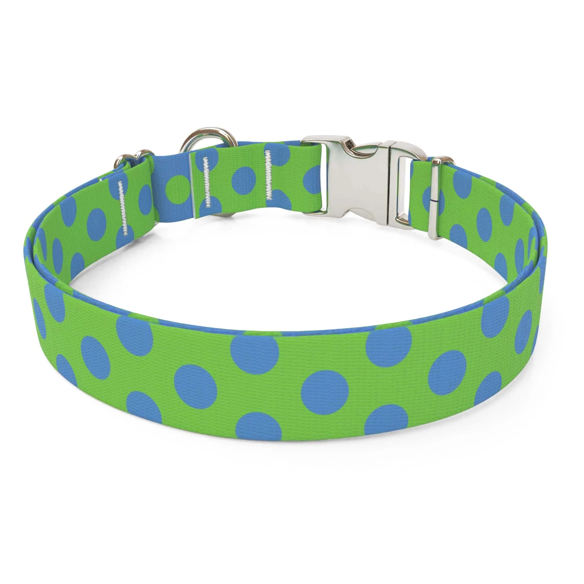 Green and Blue Polka Dot Dog Collar - Image 2