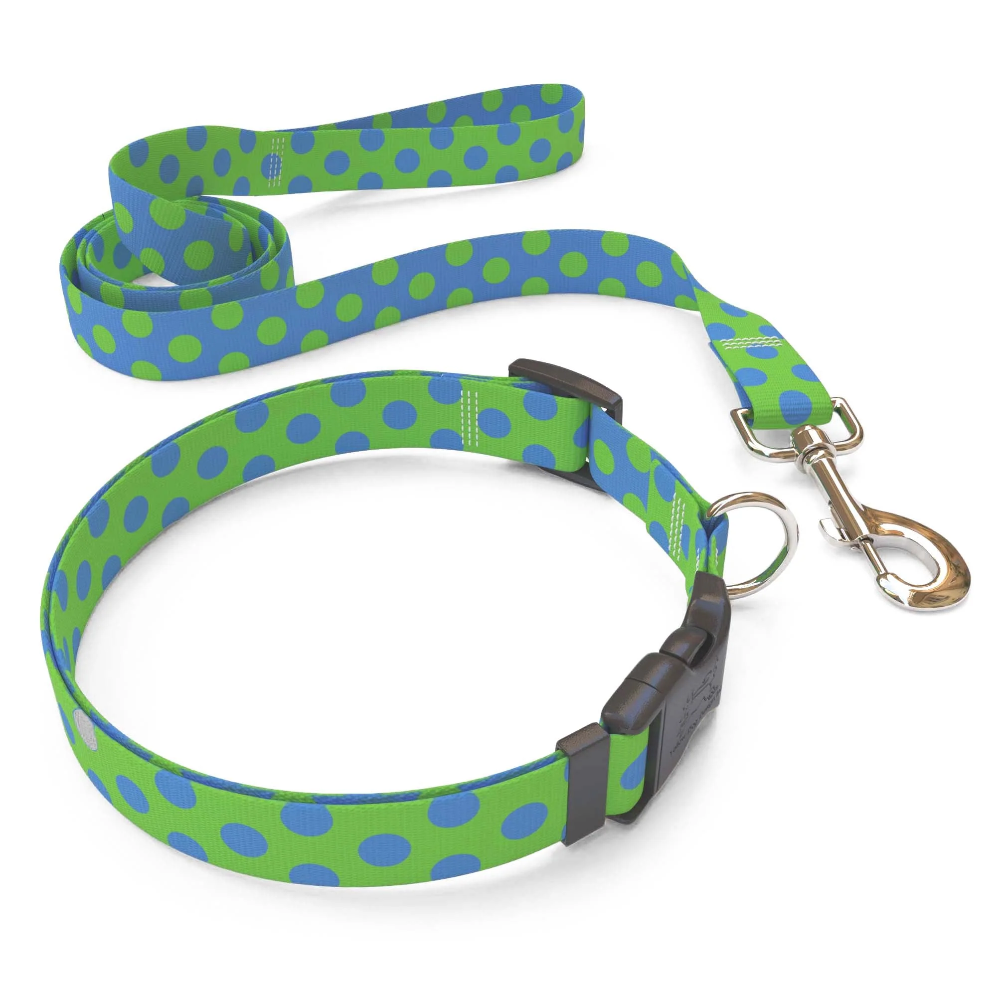 Green and Blue Polka Dot Dog Collar - Image 4