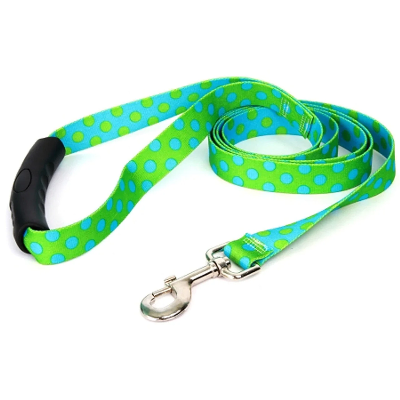 Green and Blue Polka Dot Dog Leash - Image 2