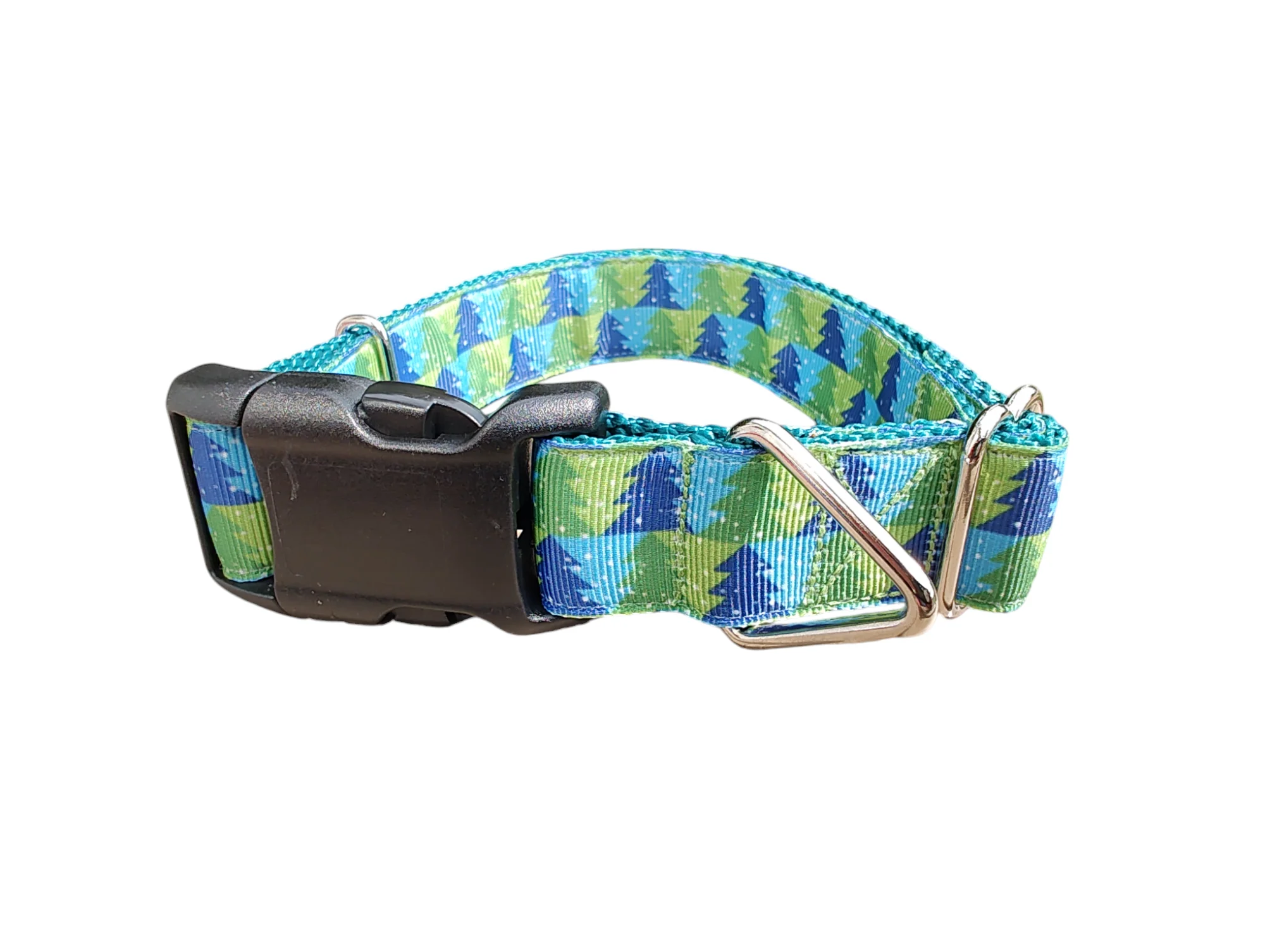 Green And Blue Trees Nylon Dog Collar - Image 2