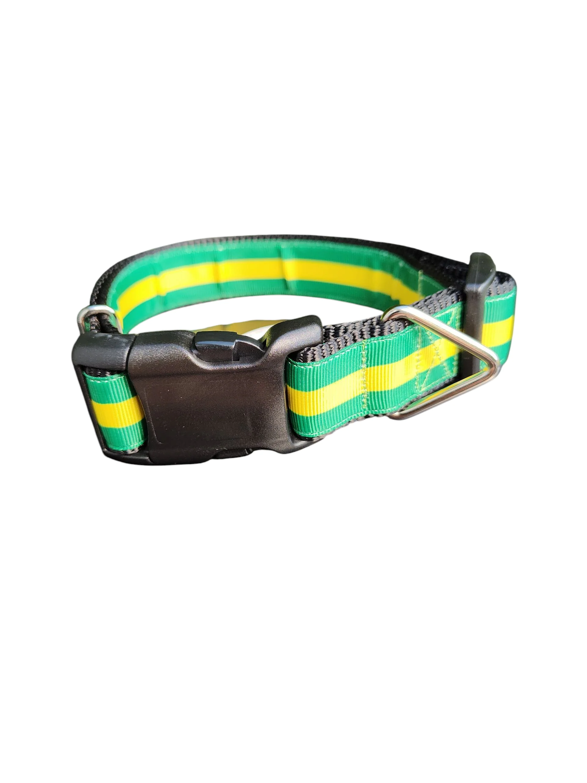 Green And Gold Nylon Dog Collar - Image 2