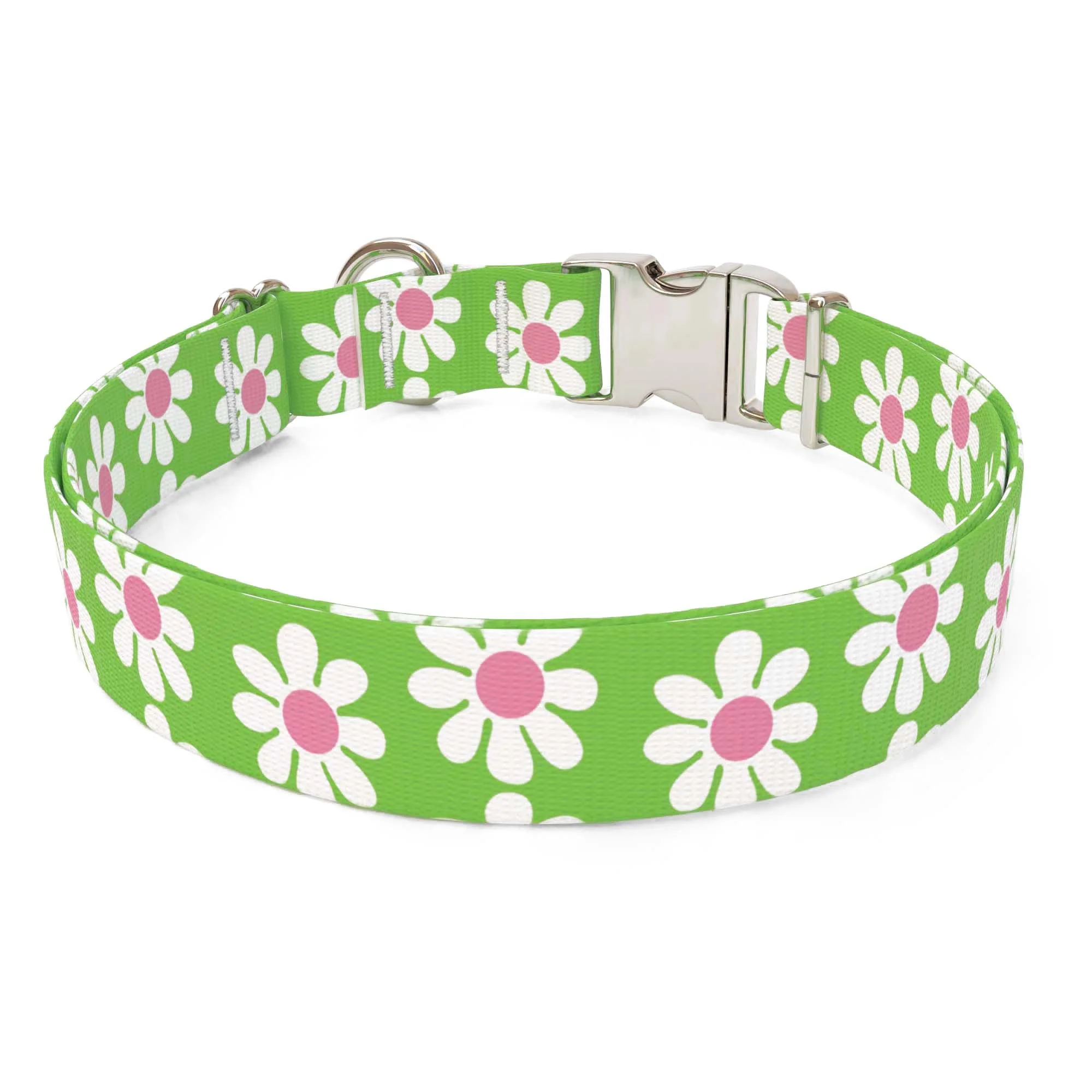 Green Daisy Dog Collar - Image 2