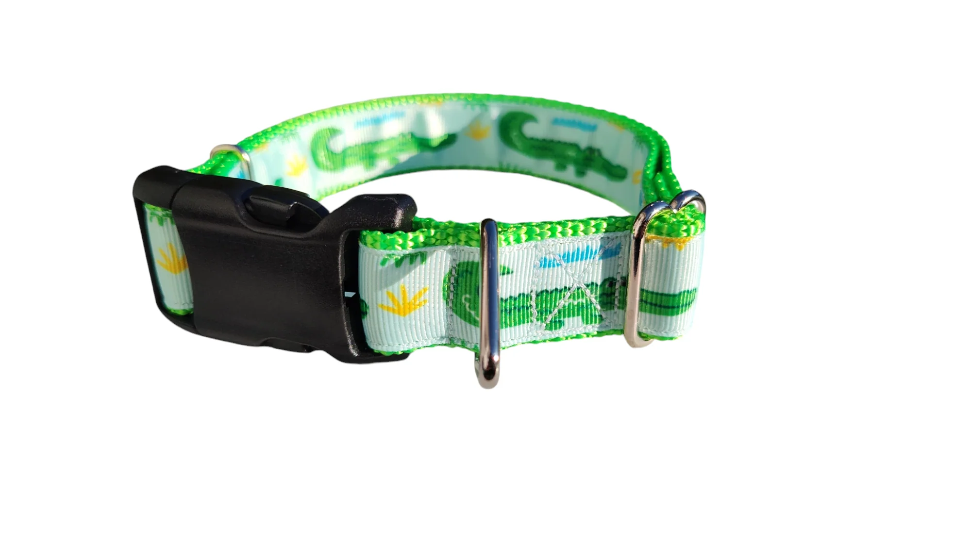 Green Gator Nylon Dog Collar - Image 2