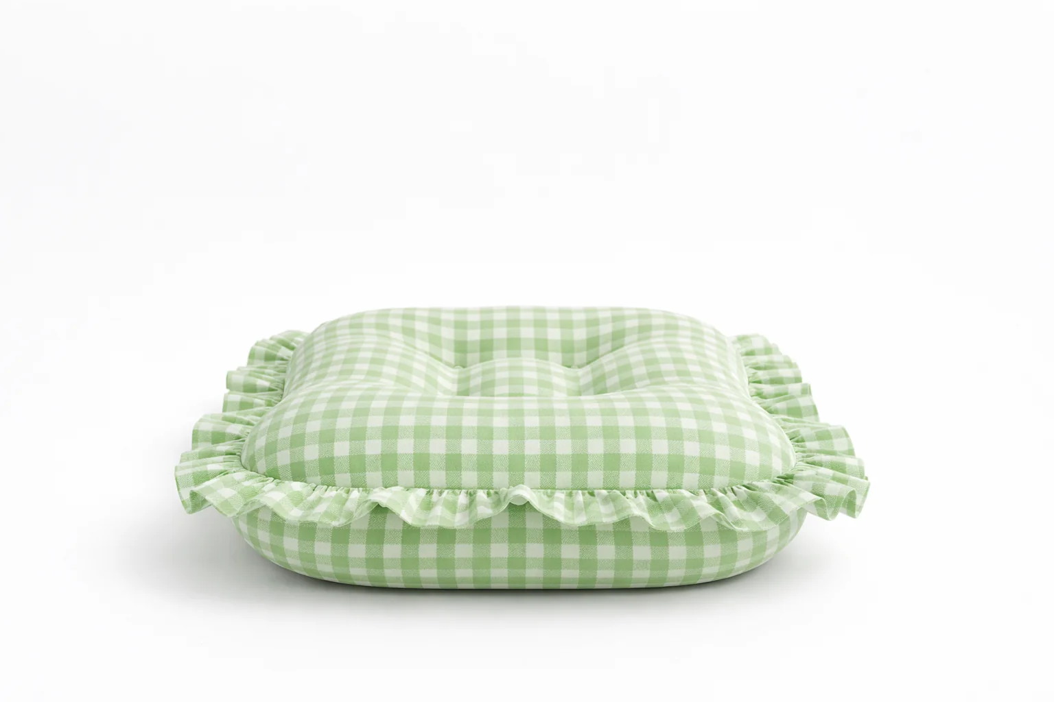 Green Gingham Ruffle Baby Lounger Cover - Image 2