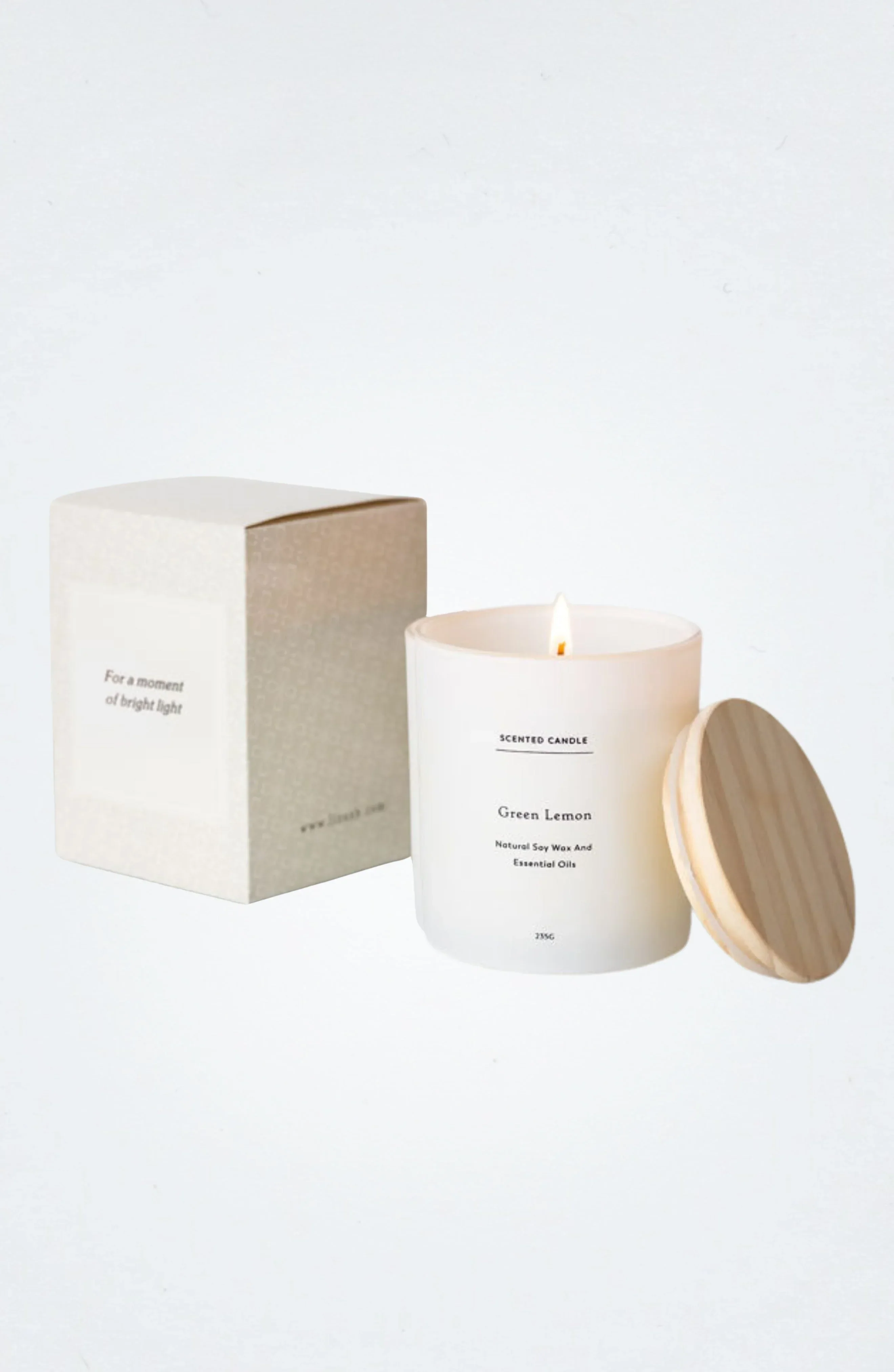 Green Lemon Scented candle - Big Glass Jar - Image 2