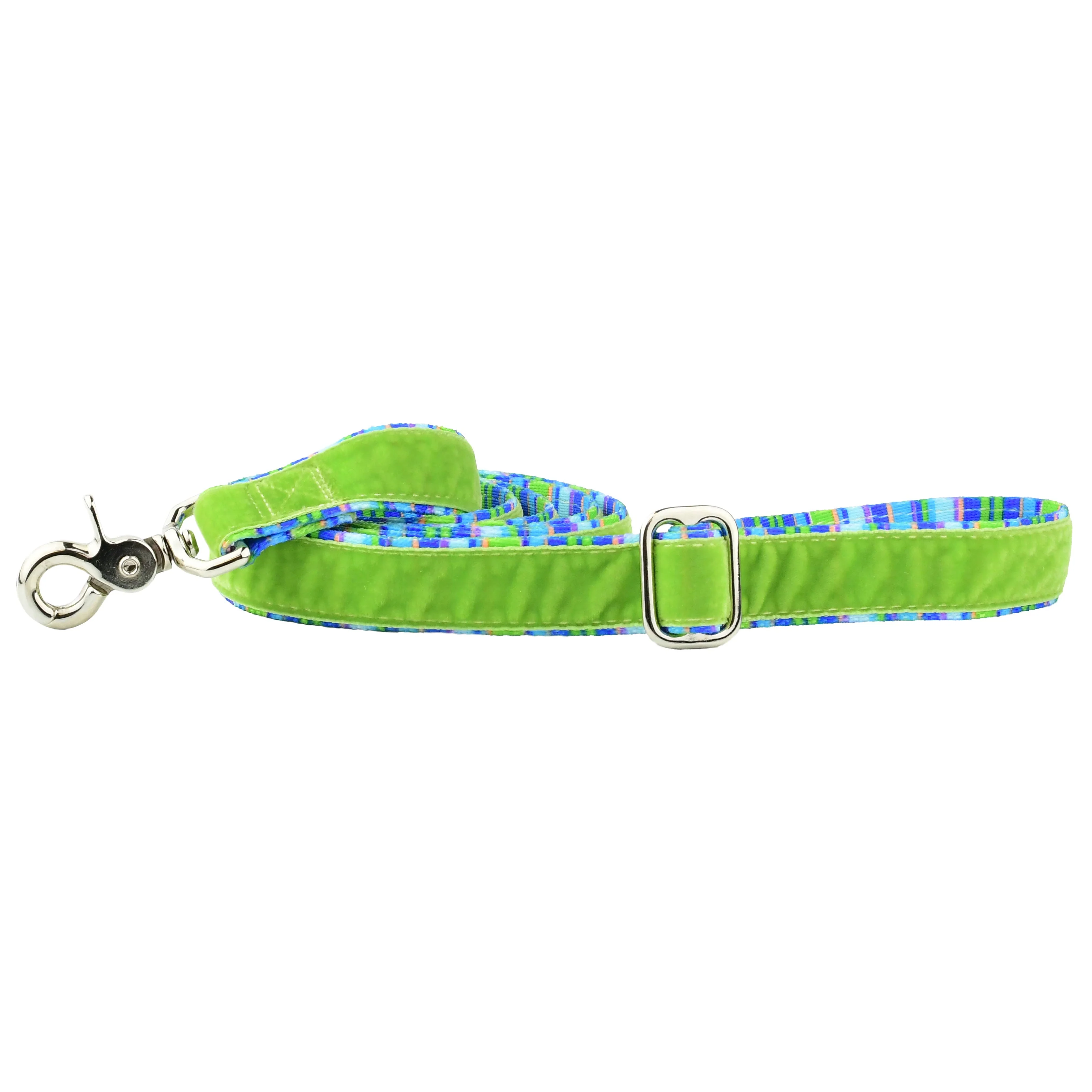 Green Stripes Velvet Essential Dog Collar (1″ Only) - Image 3