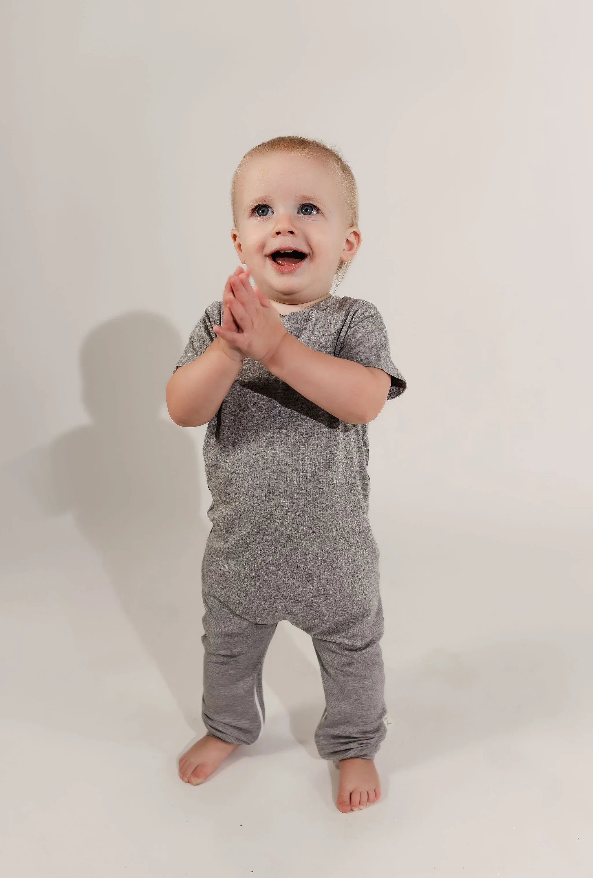 Grey Bamboo Lyocell Zip Romper - Image 4
