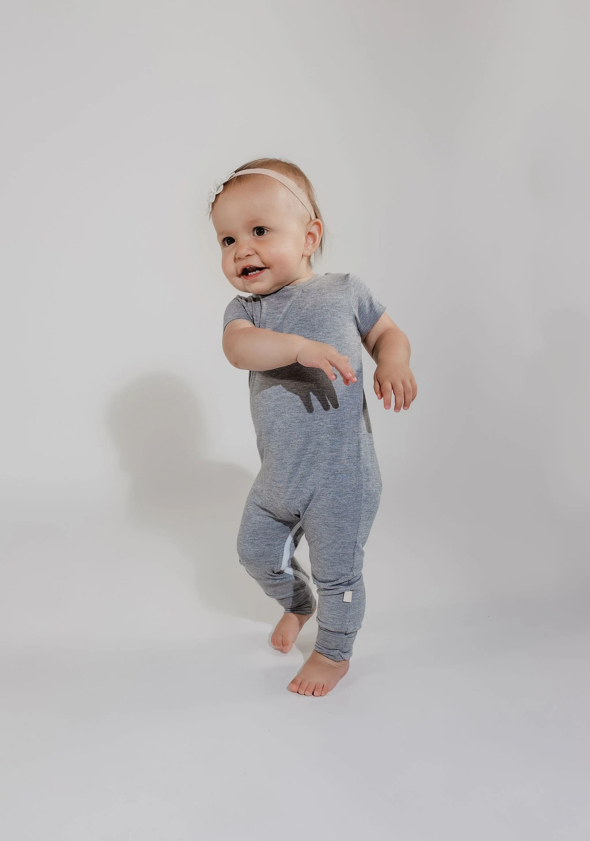 Grey Bamboo Lyocell Zip Romper - Image 6