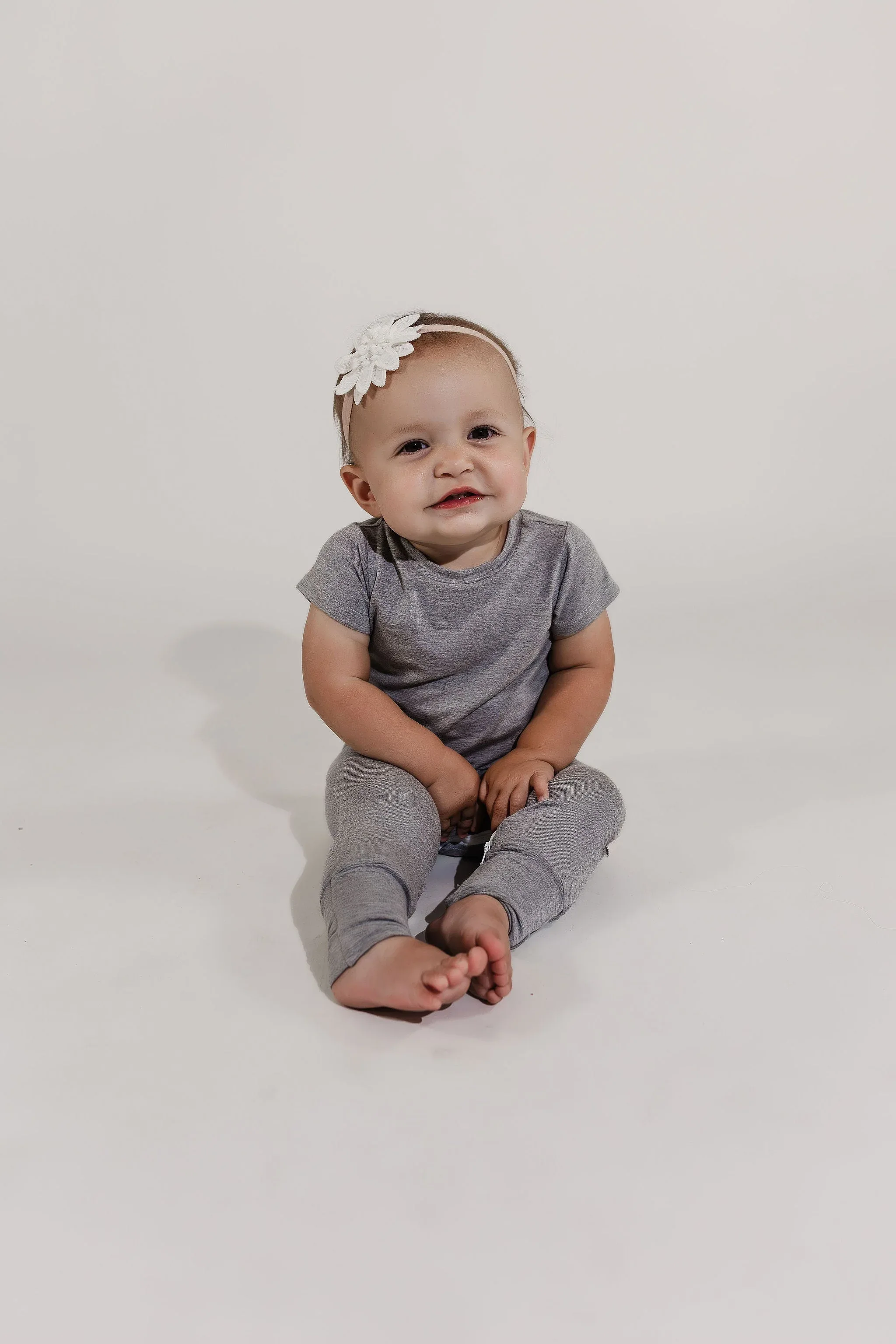 Grey Bamboo Lyocell Zip Romper - Image 9