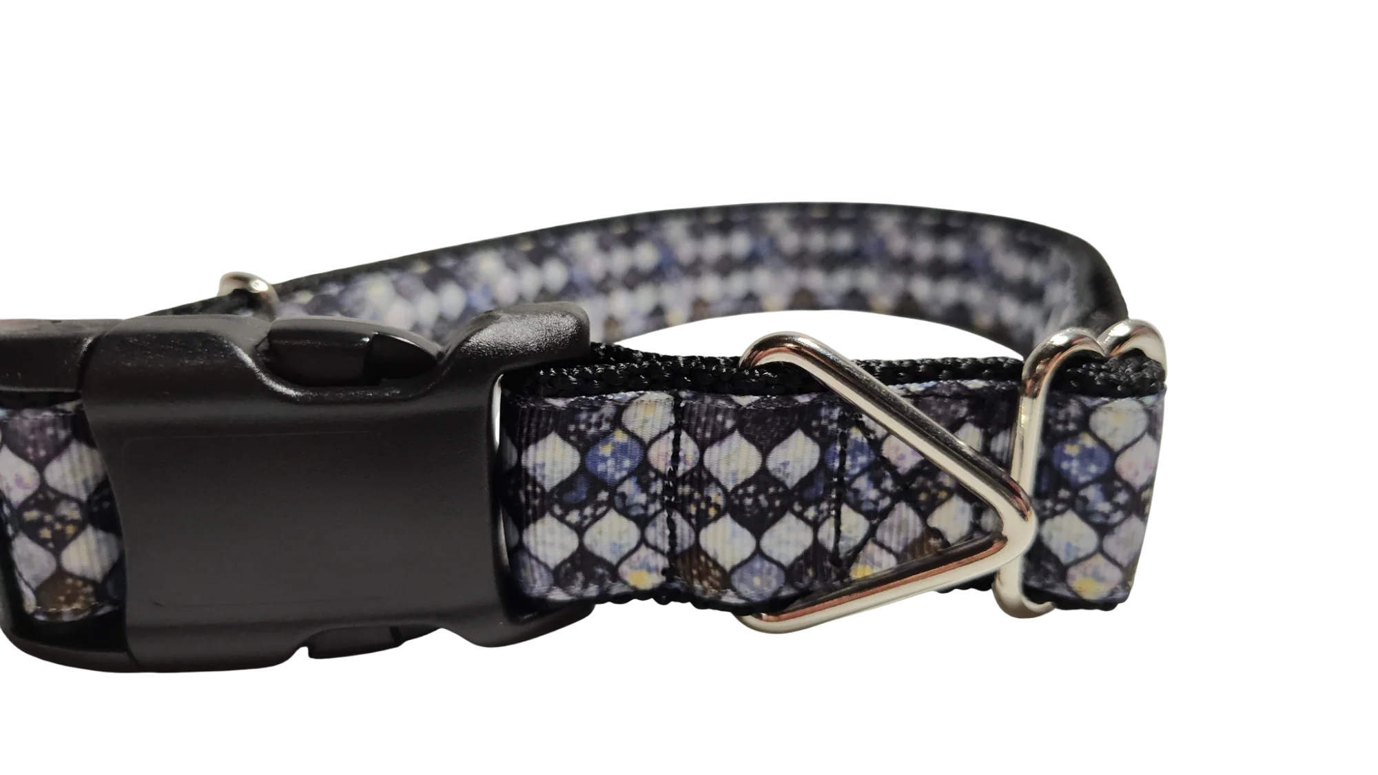 Grey Mosaic Nylon Dog Collar - Image 2