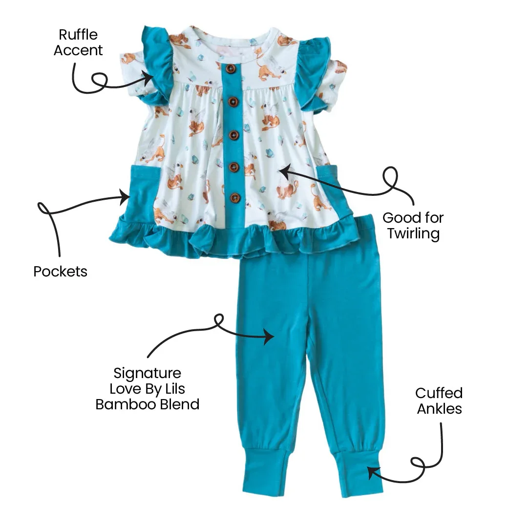 Griffin Butterflies Bamboo Short Sleeve Tunic + Legging Set - Image 2