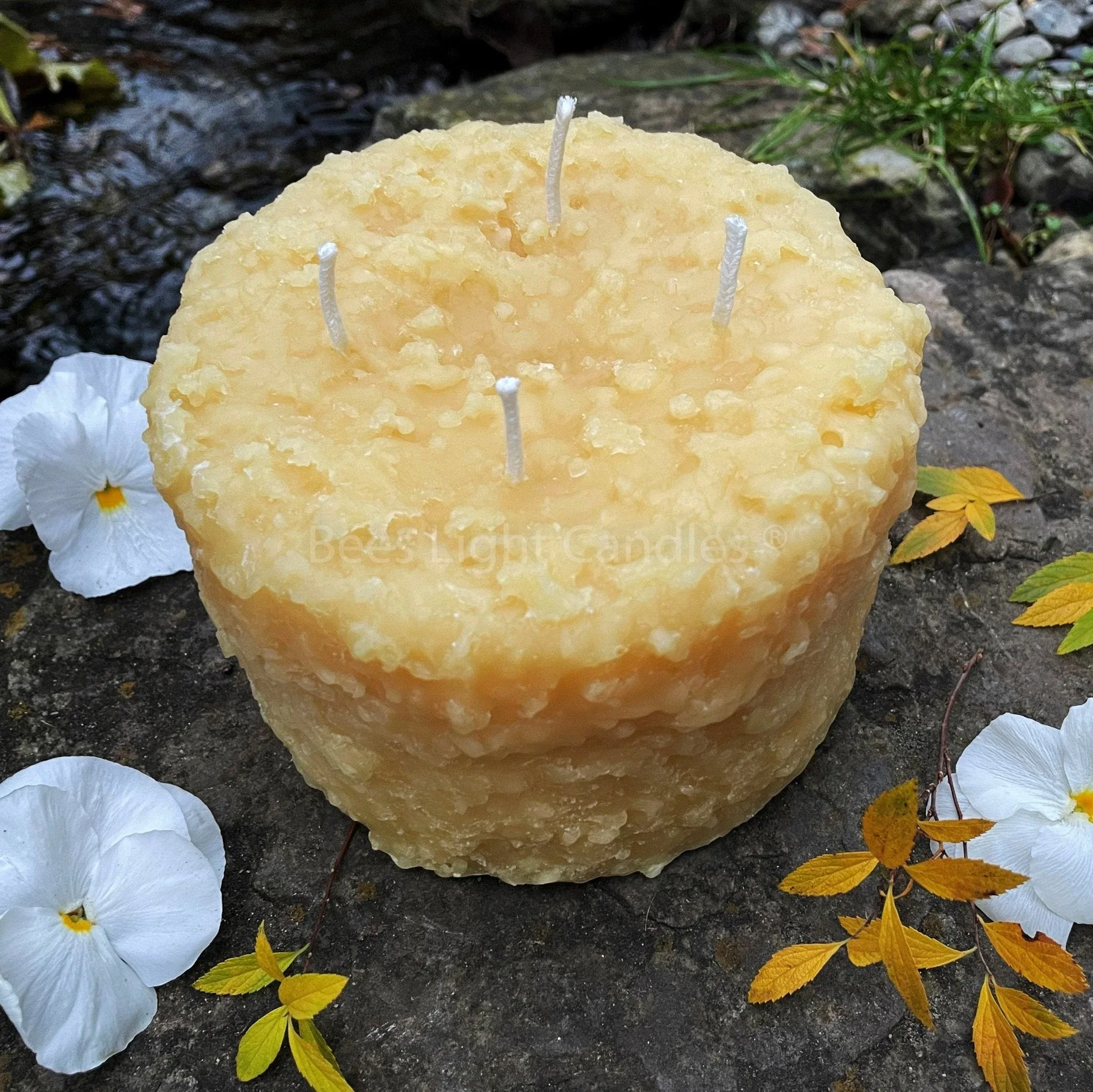 Grubby 6x5" LARGE Pillar Beeswax Candle - Image 2
