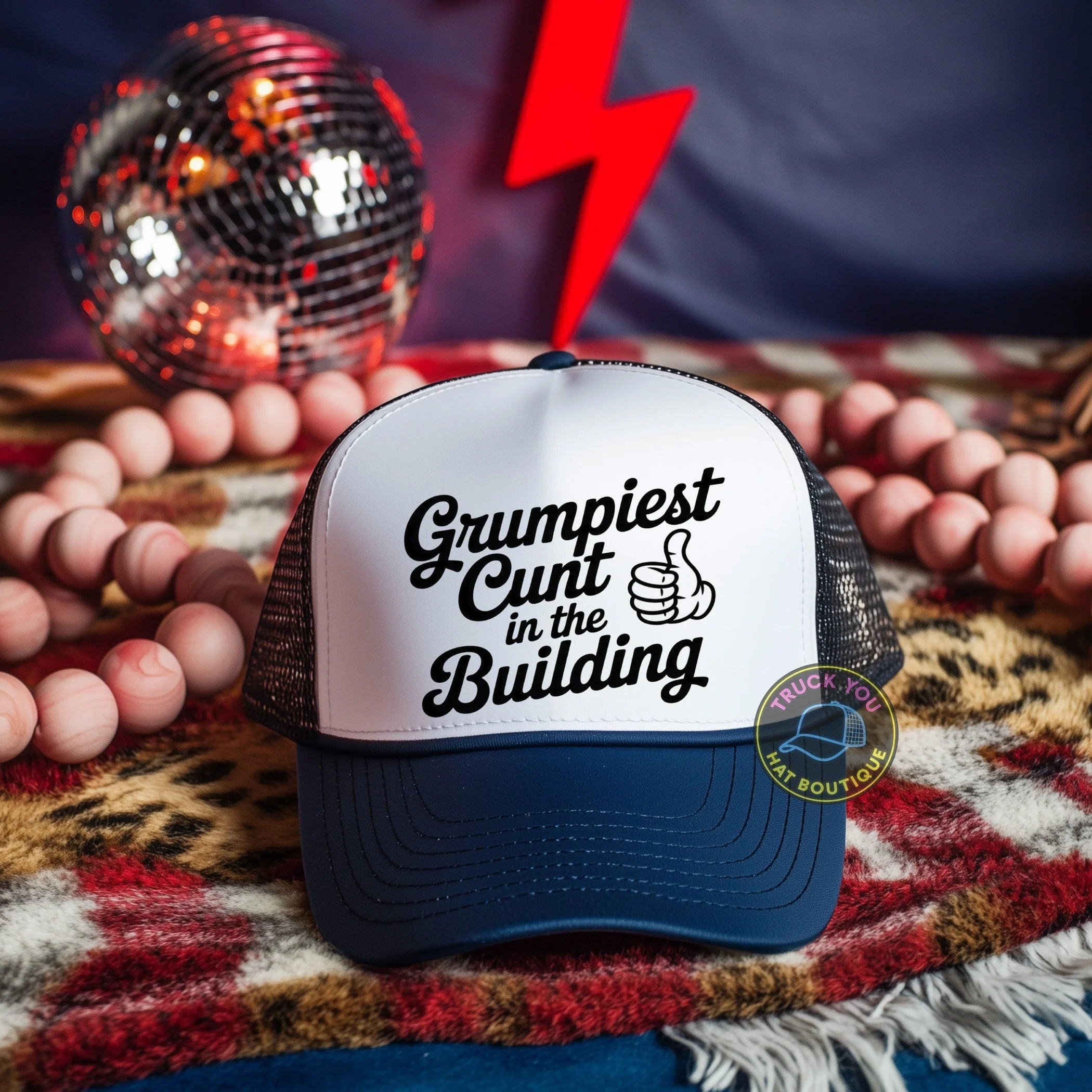 Grumpiest Cunt In the Building Adult Otto Foam Trucker Hat - Image 2