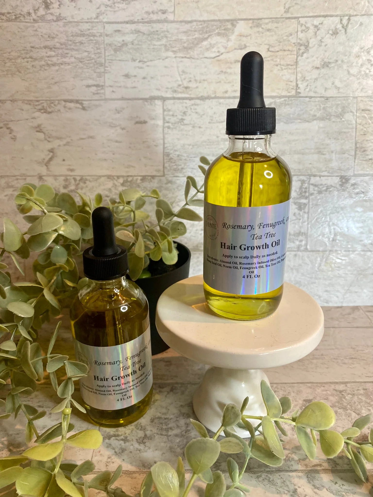 Hair Growth Oil with Tea Tree, Fenugreek, and Rosemary Infused Olive Oil - Image 2