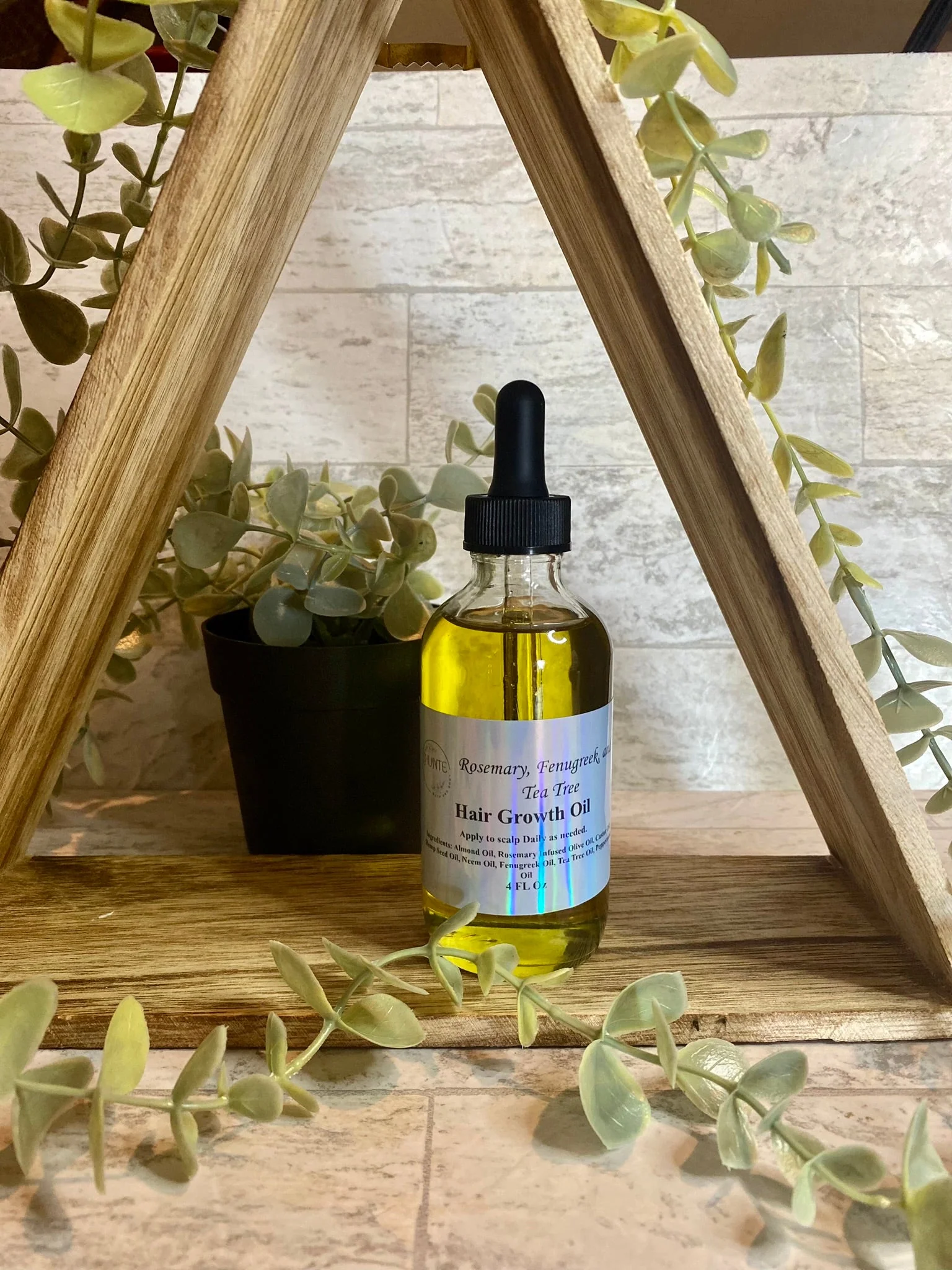Hair Growth Oil with Tea Tree, Fenugreek, and Rosemary Infused Olive Oil - Image 3