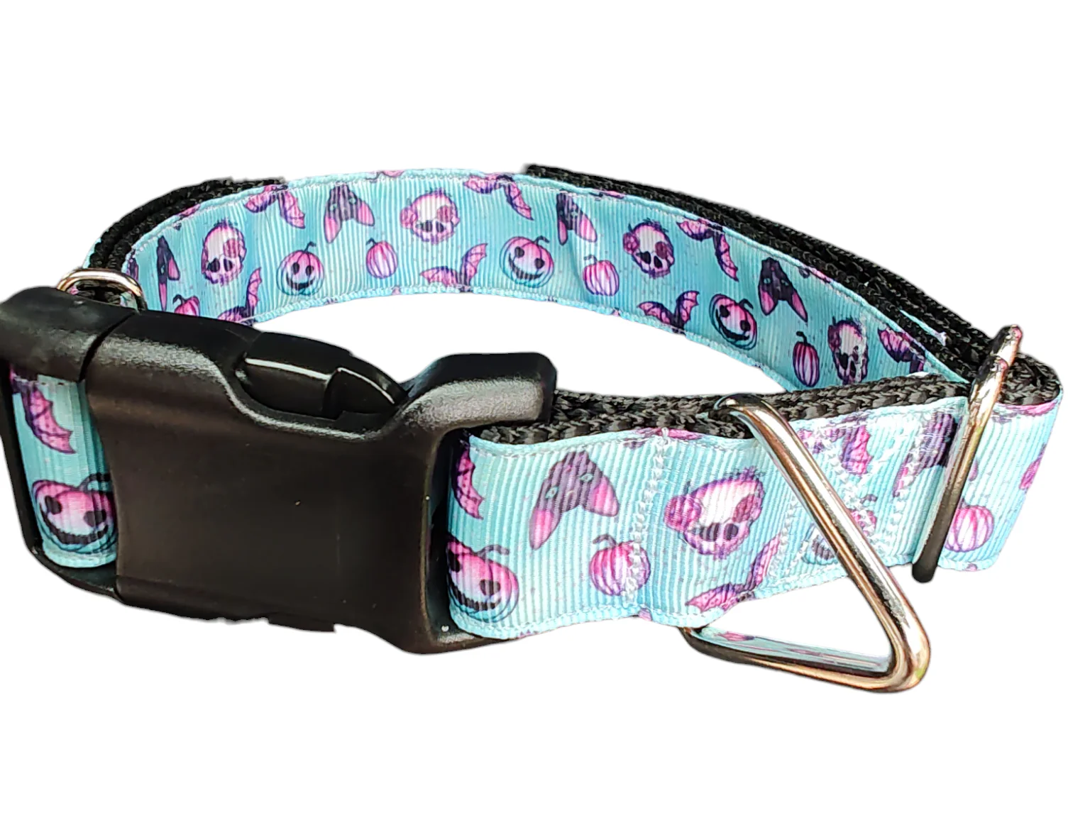 Halloween Blue Spooky Season Nylon Dog Collar - Image 2